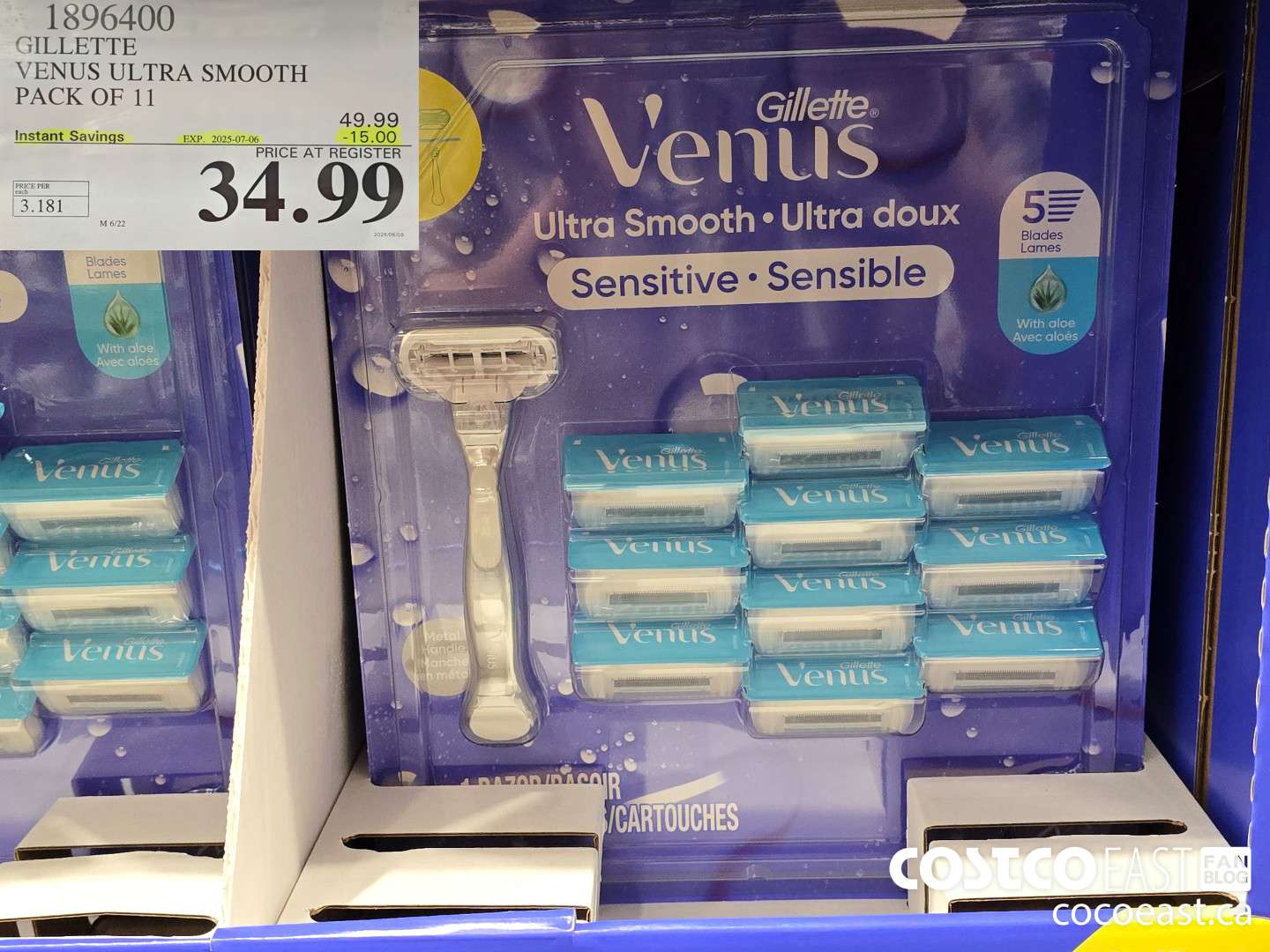 1896400 GILLETTE VENUS ULTRA SMOOTH PACK OF 11 ($15.00 INSTANT SAVINGS EXPIRES ON 2025-07-06) $34.99