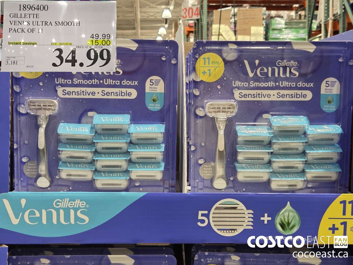 1896400 GILLETTE VENUS ULTRA SMOOTH PACK OF 11 ($15.00 INSTANT SAVINGS EXPIRES ON 2025-07-06) $34.99