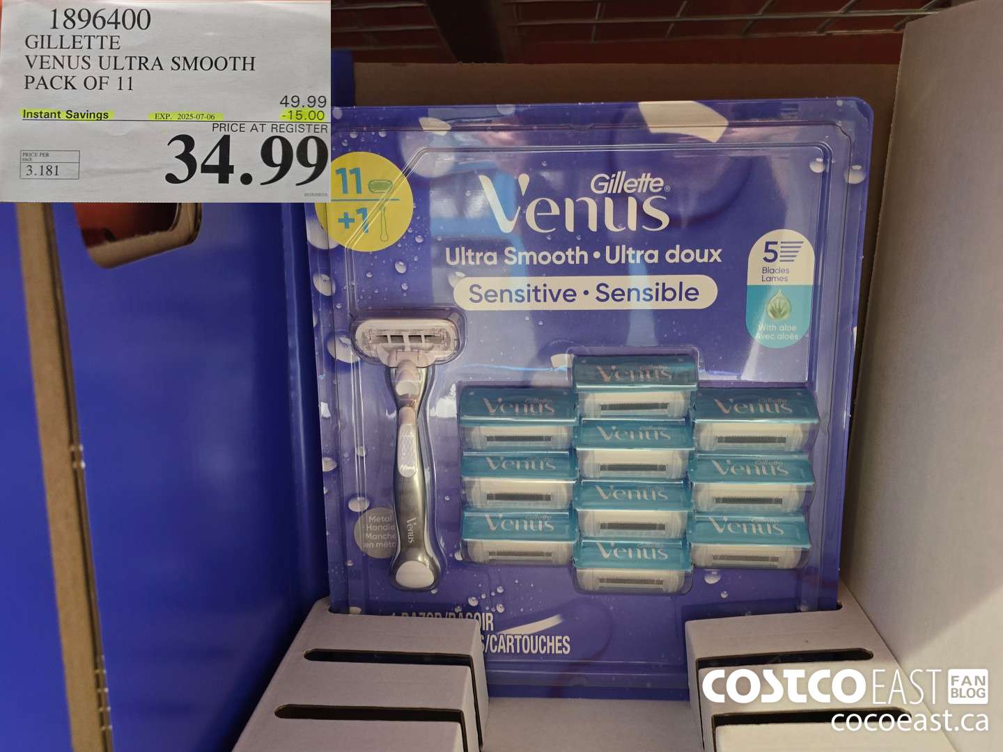1896400 GILLETTE VENUS ULTRA SMOOTH PACK OF 11 ($15.00 INSTANT SAVINGS EXPIRES ON 2025-07-06) $34.99