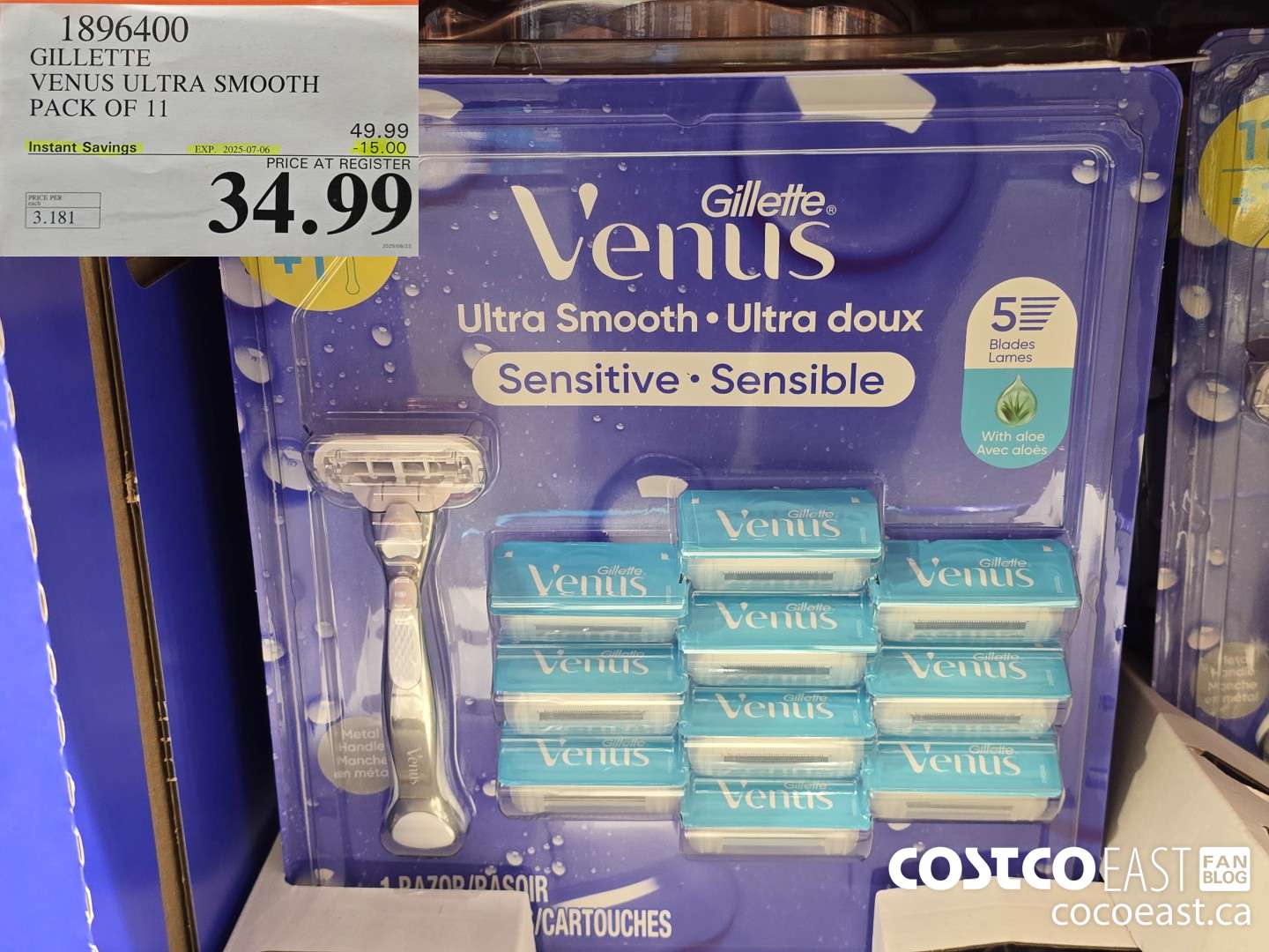 1896400 GILLETTE VENUS ULTRA SMOOTH PACK OF 11 ($15.00 INSTANT SAVINGS EXPIRES ON 2025-07-06) $34.99