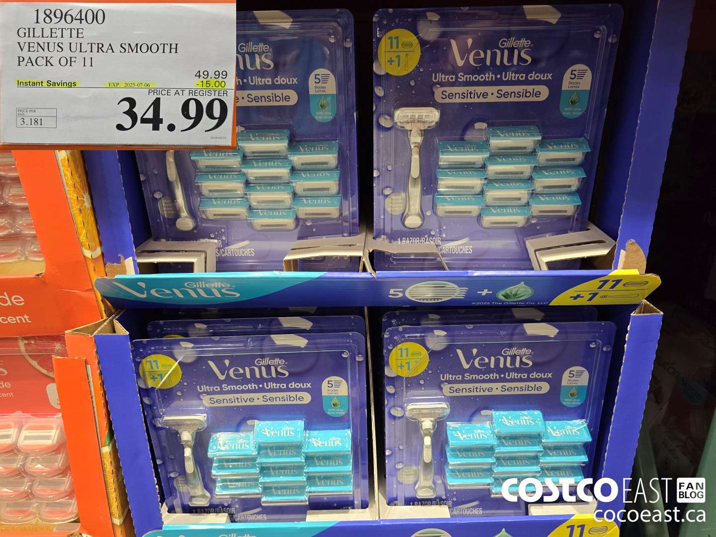 1896400 GILLETTE VENUS ULTRA SMOOTH PACK OF 11 ($15.00 INSTANT SAVINGS EXPIRES ON 2025-07-06) $34.99