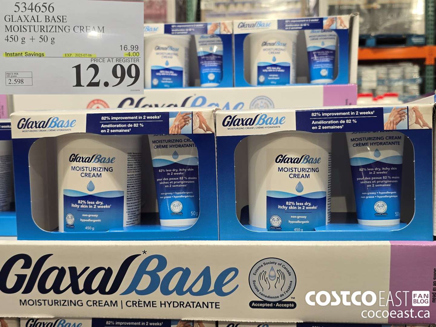 534656 GLAXAL BASE CREAM 450G + 50G ($4.00 INSTANT SAVINGS EXPIRES ON 2025-07-06) $12.99