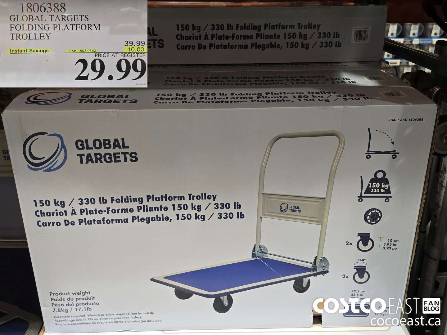 1806388 GLOBAL TARGETS FOLDING PLATFORM TROLLEY ($10.00 INSTANT SAVINGS EXPIRES ON 2025-07-02) $29.99