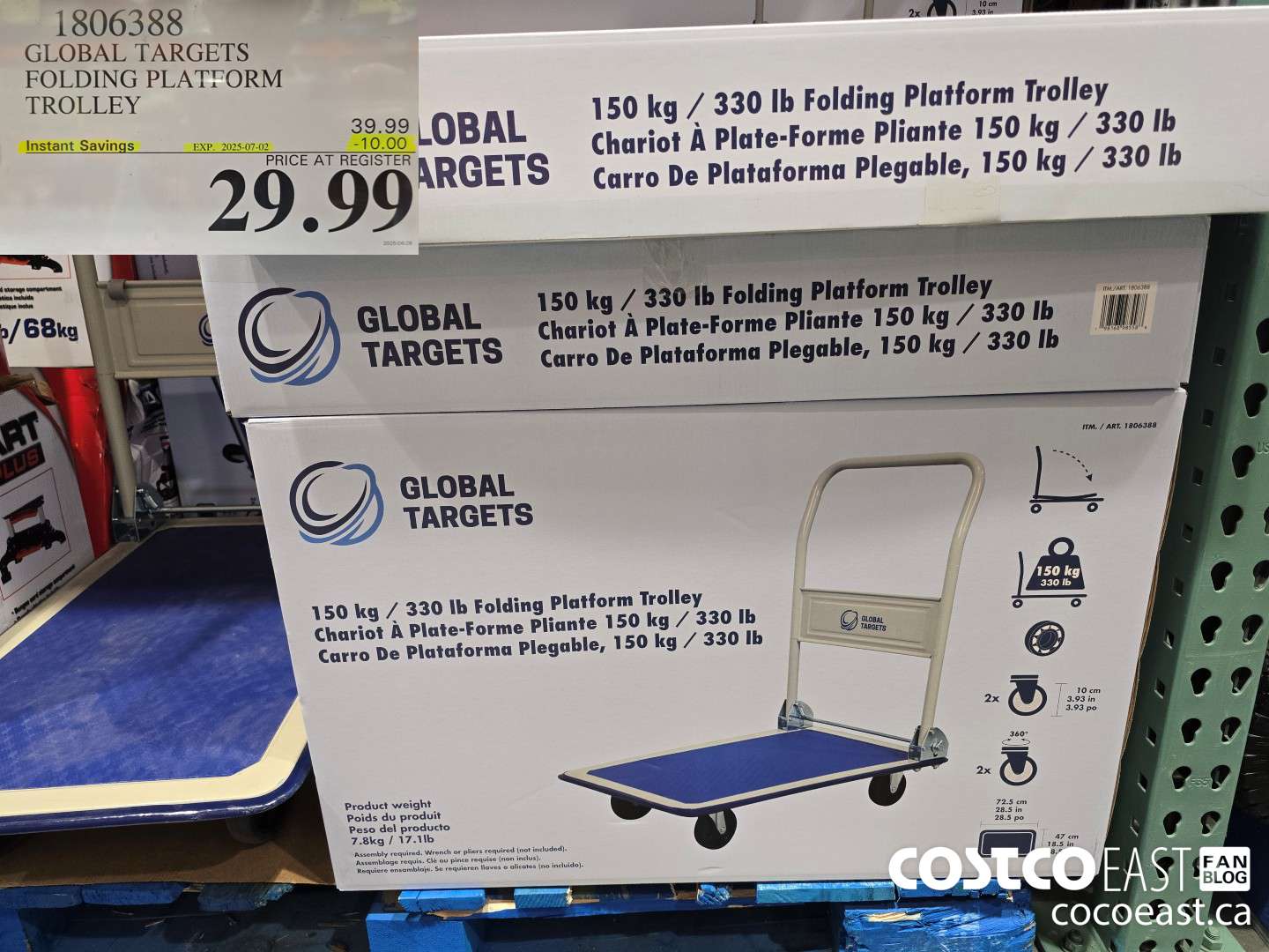 1806388 GLOBAL TARGETS FOLDING PLATFORM TROLLEY ($10.00 INSTANT SAVINGS EXPIRES ON 2025-07-02) $29.99