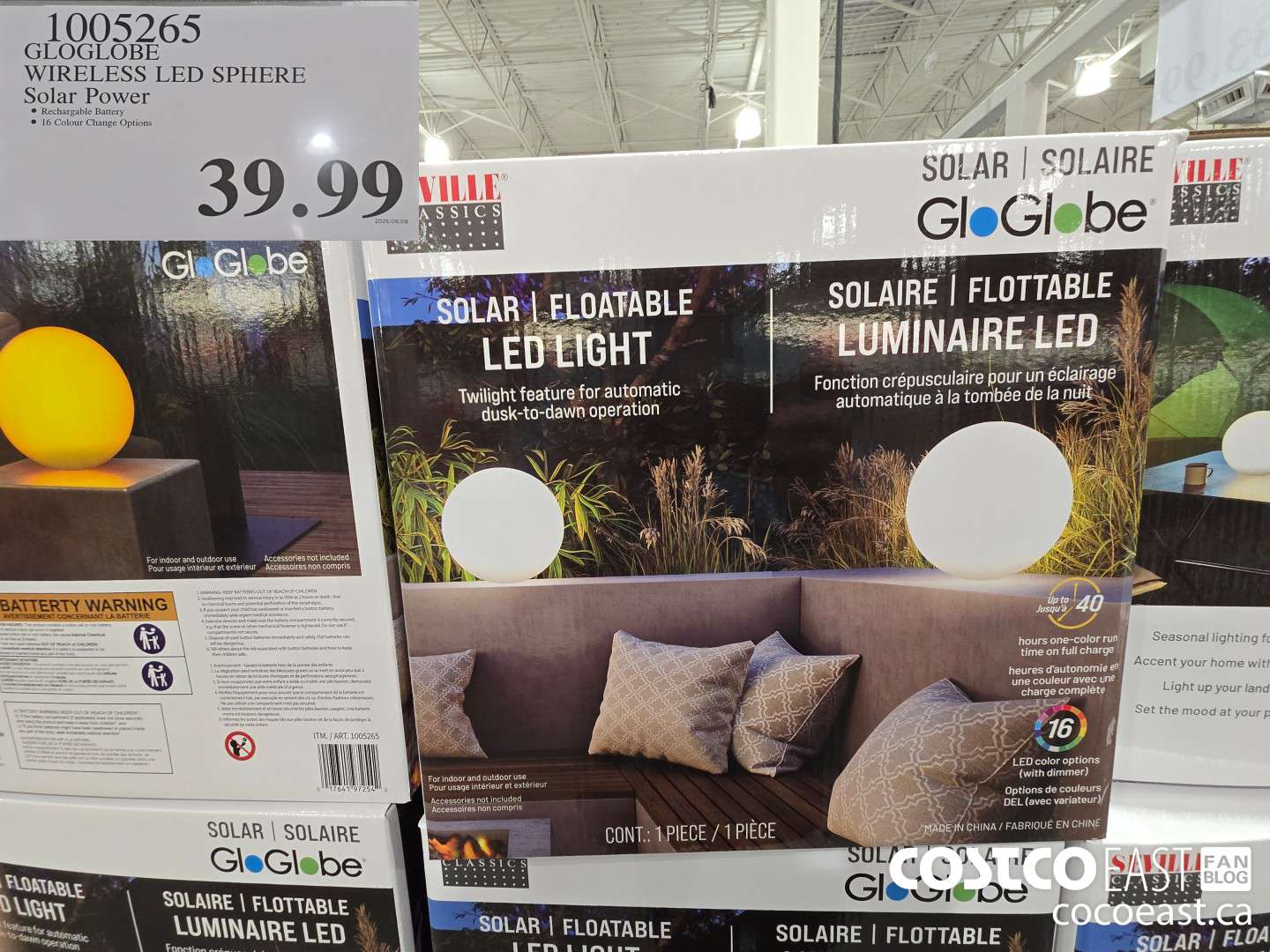 1005265 GLOGLOBE WIRELESS LED SPHERE SOLAR POWER $39.99