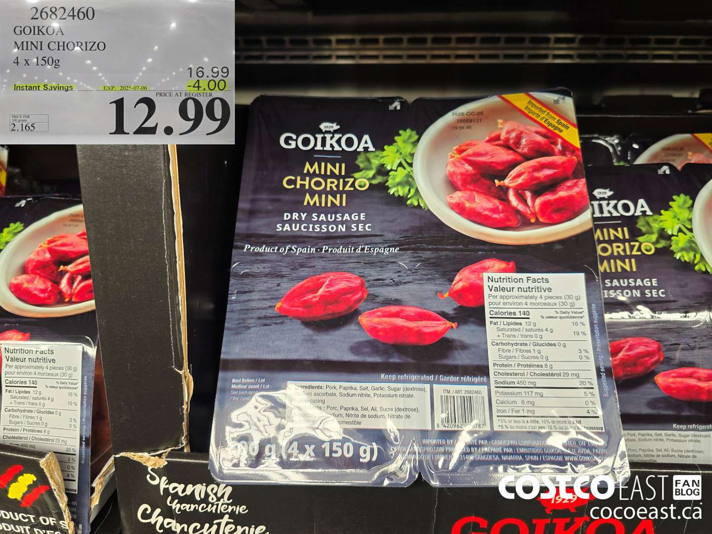2682460 GOIKOA MINI CHORIZO 4 x 150g ($4.00 INSTANT SAVINGS EXPIRES ON 2025-07-06) $12.99