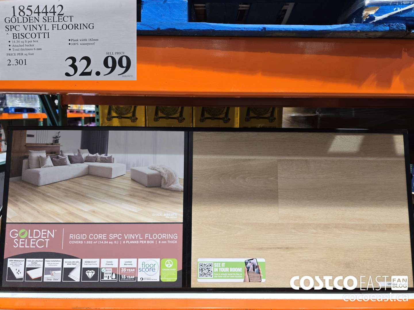 1854442 GOLDEN SELECT SPC VINYL FLOORING BISCOTTI $32.99