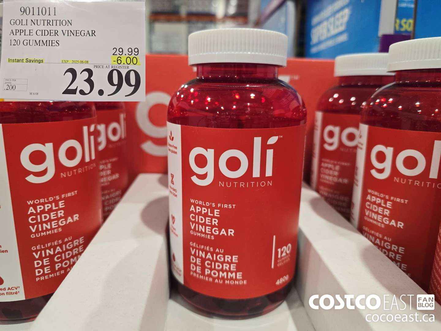 9011011 GOLI NUTRITION APPLE CIDER VINEGAR 120 GUMMIES ($6.00 INSTANT SAVINGS EXPIRES ON 2025-06-08) $23.99