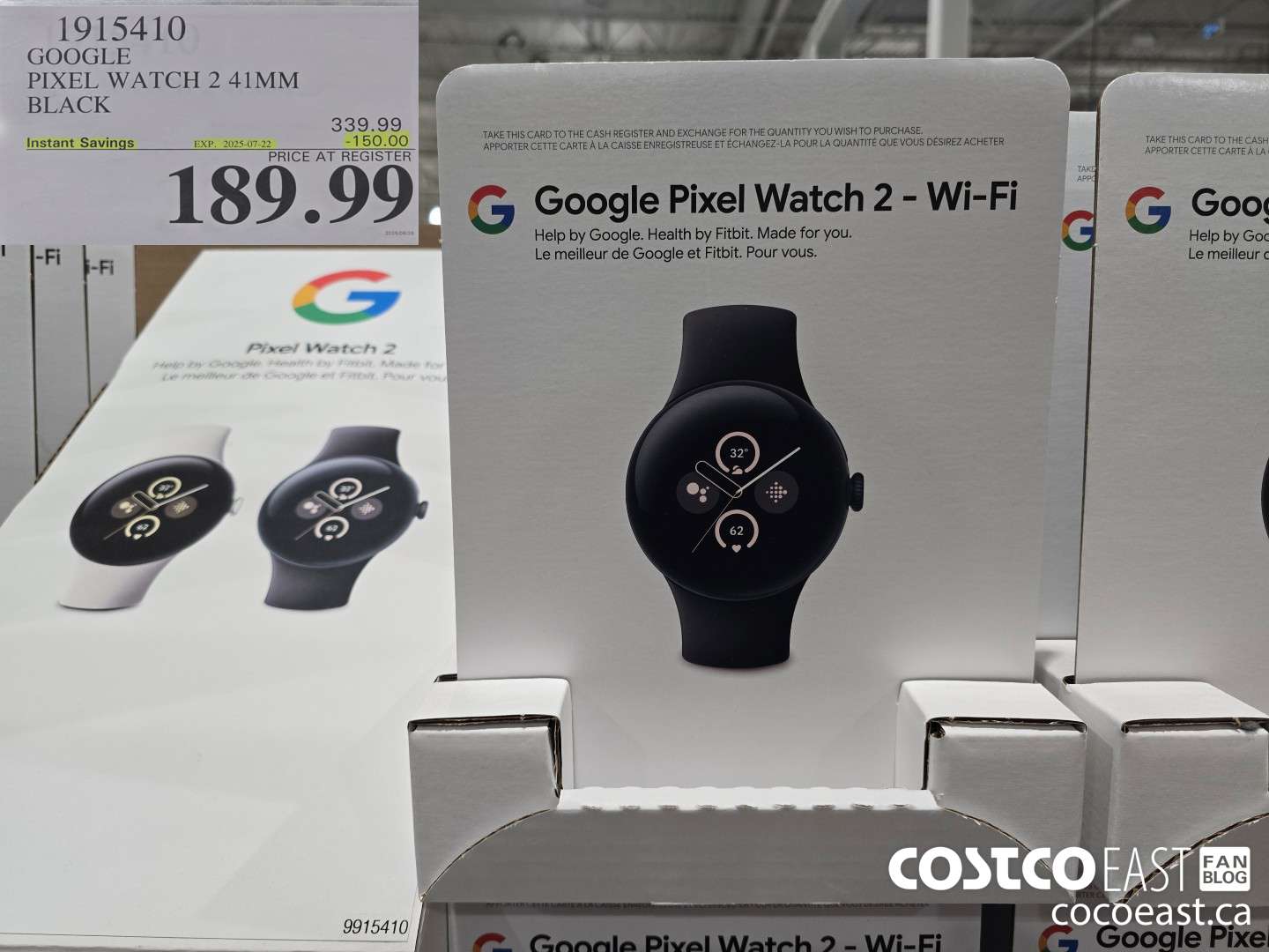 1915410 GOOGLE PIXEL WATCH 2 41MM BLACK ($15.00 INSTANT SAVINGS EXPIRES ON 2025-07-22) $189.99