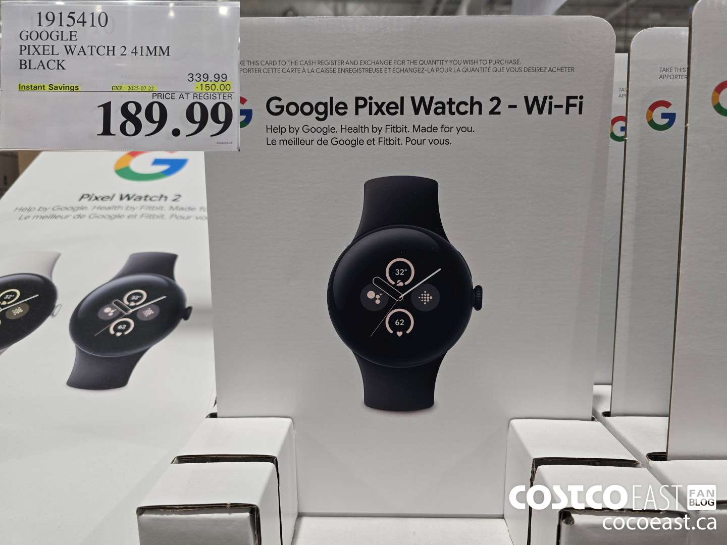 1915410 GOOGLE PIXEL WATCH 2 41MM BLACK ($15.00 INSTANT SAVINGS EXPIRES ON 2025-07-22) $189.99
