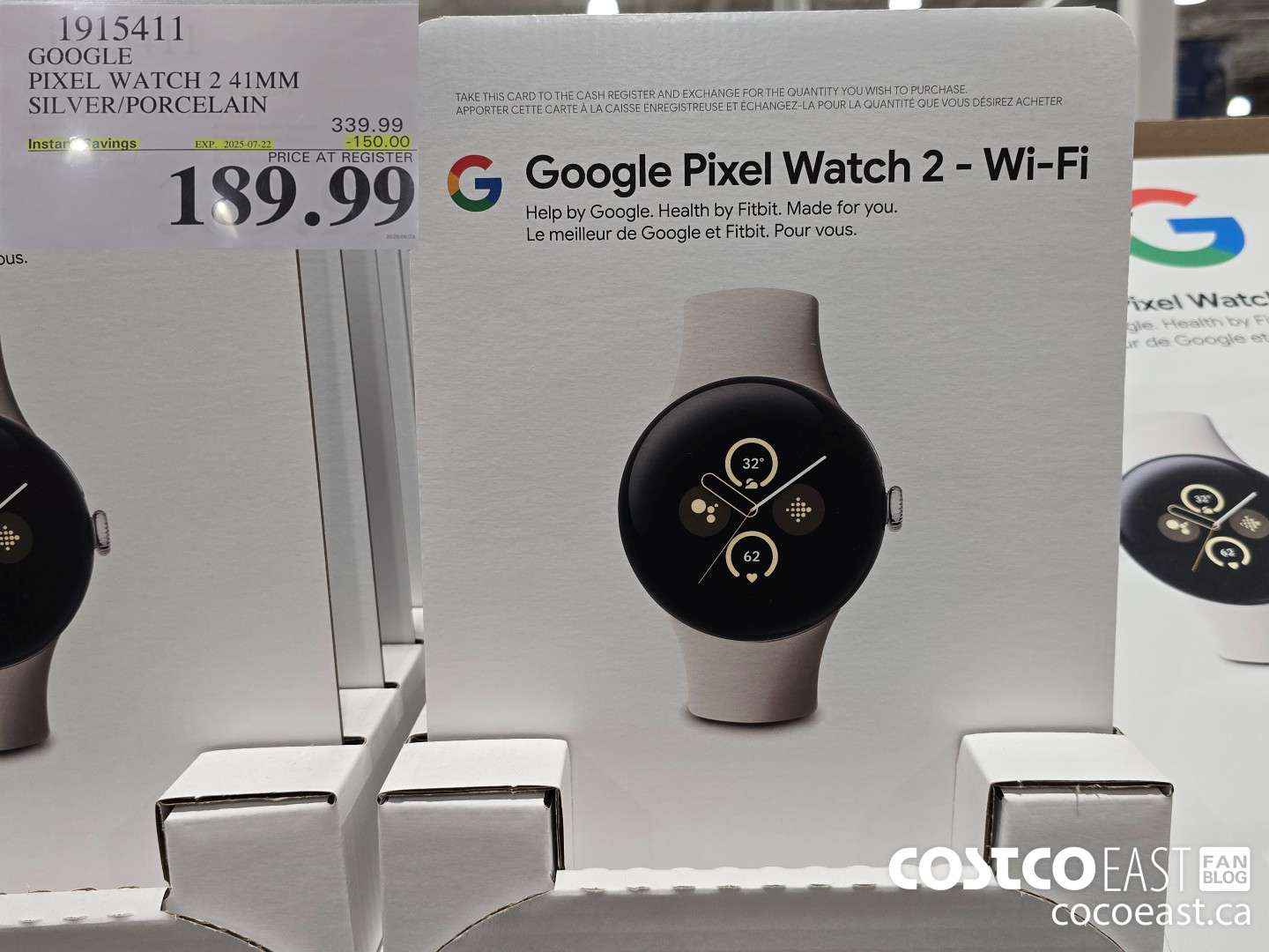 1915411 GOOGLE PIXEL WATCH 2 41MM SILVER/PORCELAIN ($150.00 INSTANT SAVINGS EXPIRES ON 2025-07-22) $189.99