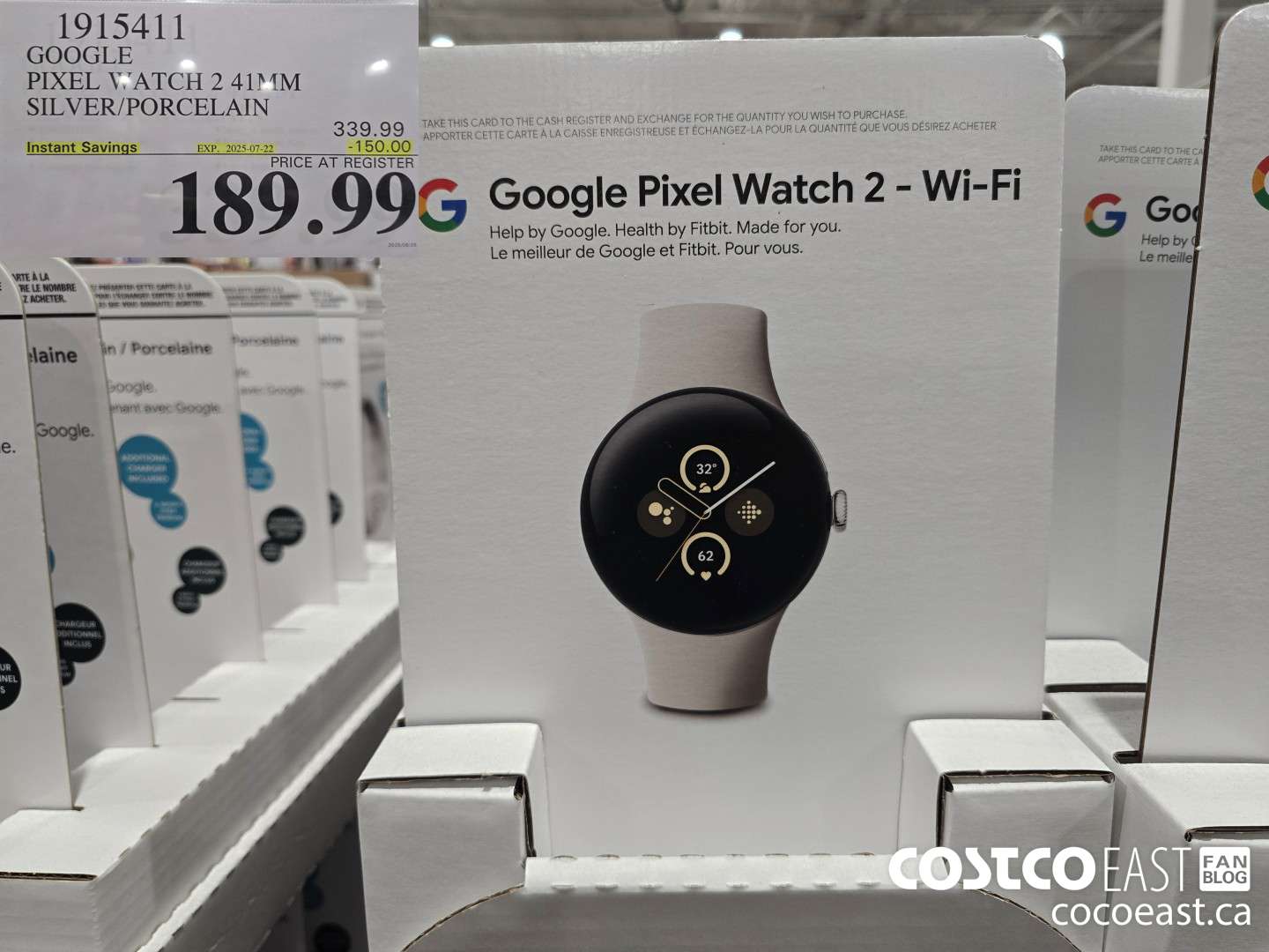 1915411 GOOGLE PIXEL WATCH 2 41MM SILVER/PORCELAIN ($150.00 INSTANT SAVINGS EXPIRES ON 2025-07-22) $189.99