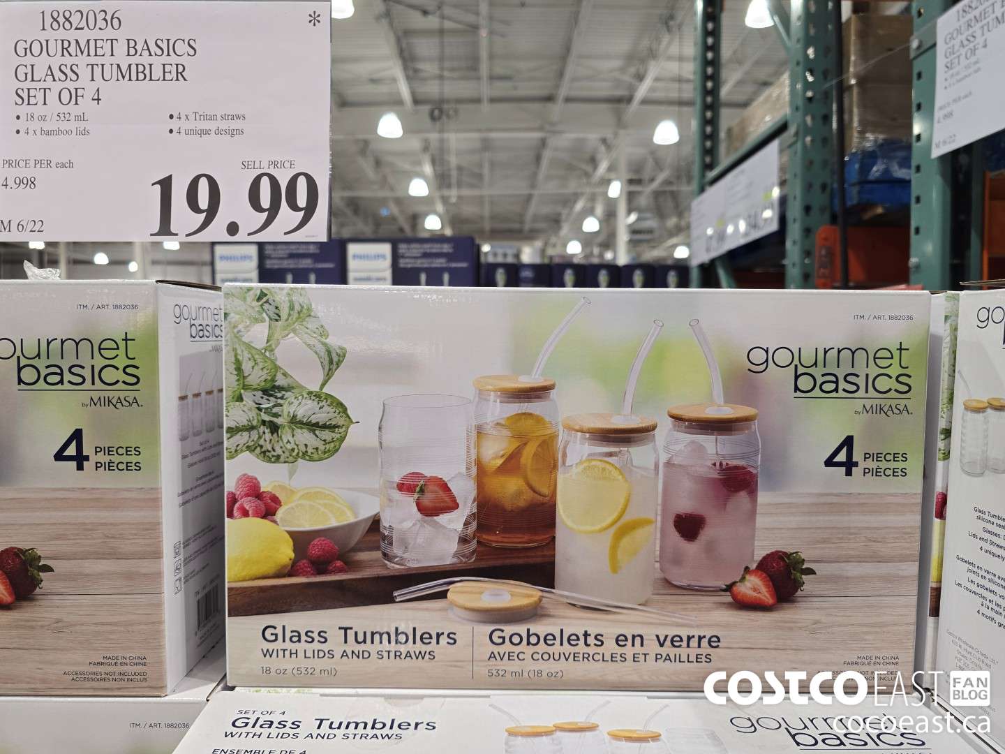 1882036 GOURMET BASICS GLASS TUMBLER SET OF 4 $19.99