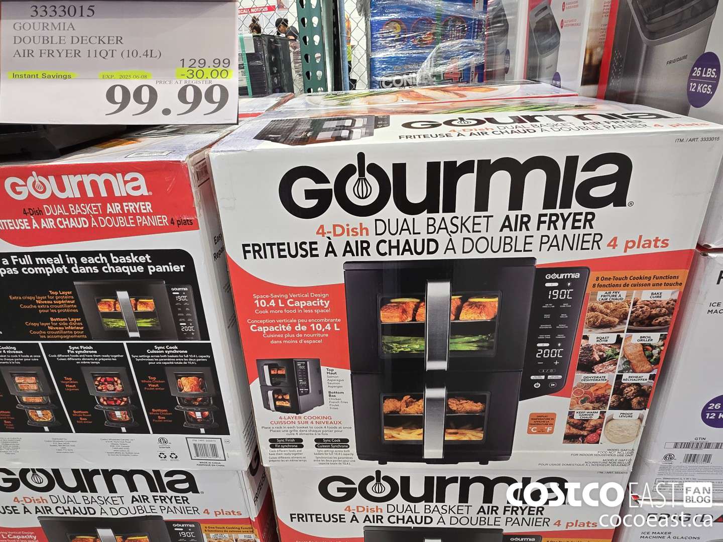 3333015 GOURMIA DOUBLE DECKER AIR FRYER 11QT (10.4L) ($30.00 INSTANT SAVINGS EXPIRES ON 2025-06-08) $99.99