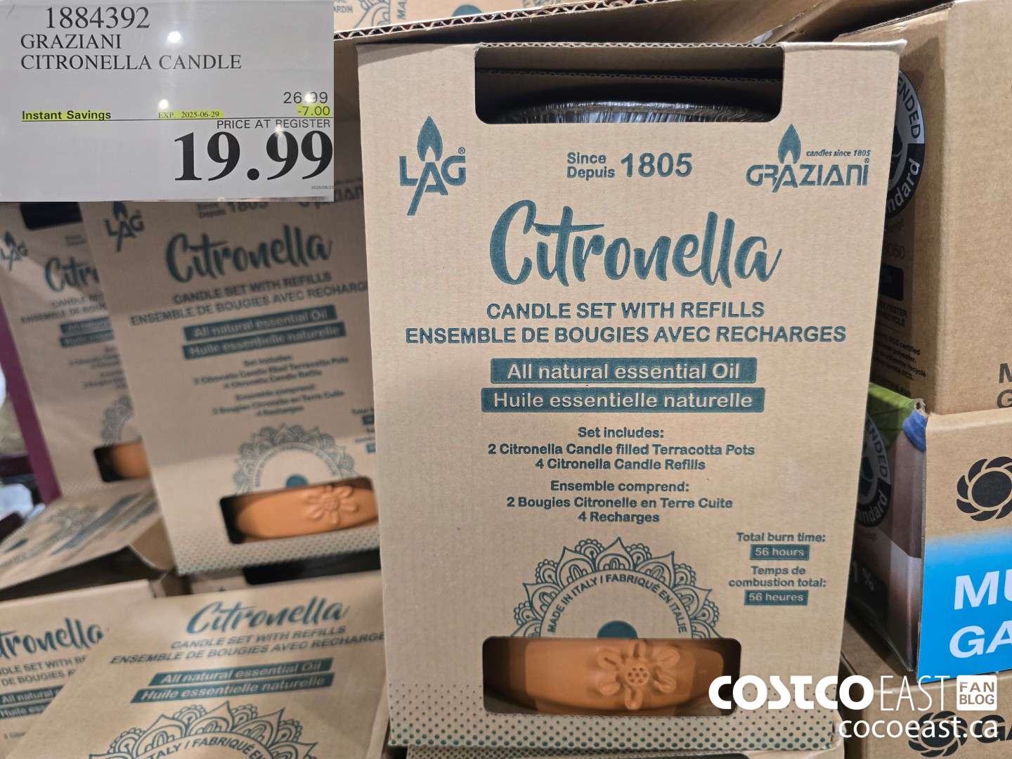 1884392 GRAZIANI CITRONELLA CANDLE ($7.00 INSTANT SAVINGS EXPIRES ON 2025-06-29) $19.99