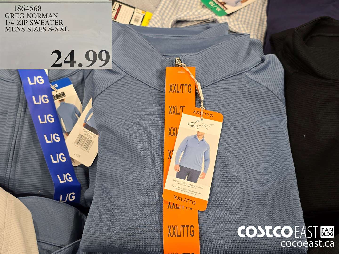 1864568 GREG NORMAN 1/4 ZIP SWEATER MENS SIZES S-XXL $24.99