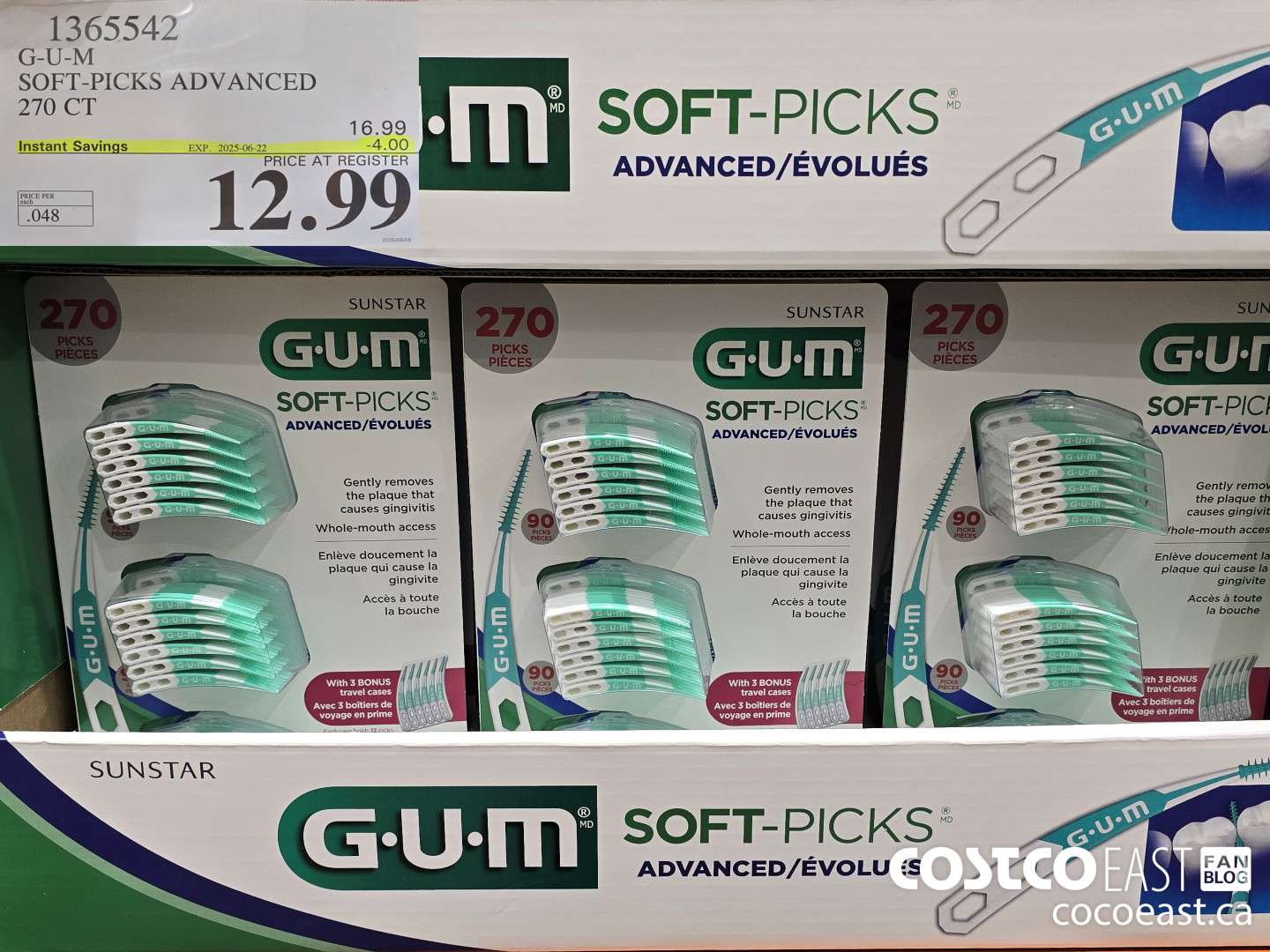 1365542 G-U-M SOFT-PICKS ADVANCED 270 CT ($4.00 INSTANT SAVINGS EXPIRES ON 2025-06-22) $12.99