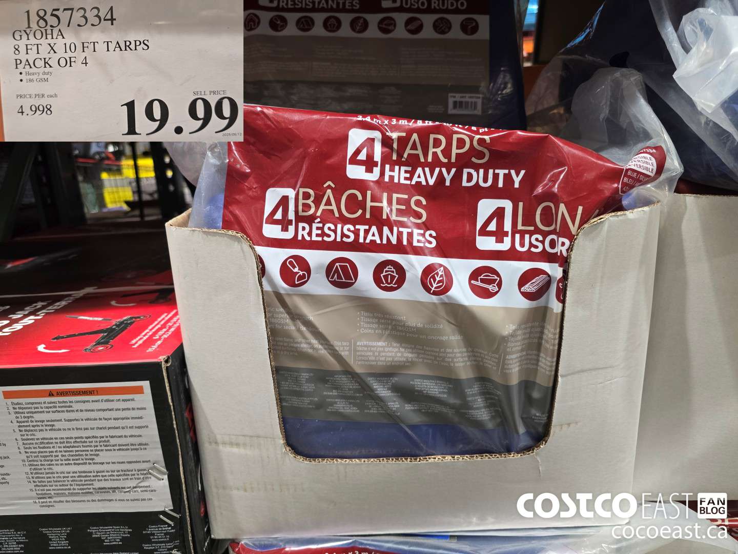 1857334 GYOHA 8 FT X 10 FT TARPS PACK OF 4 $19.99