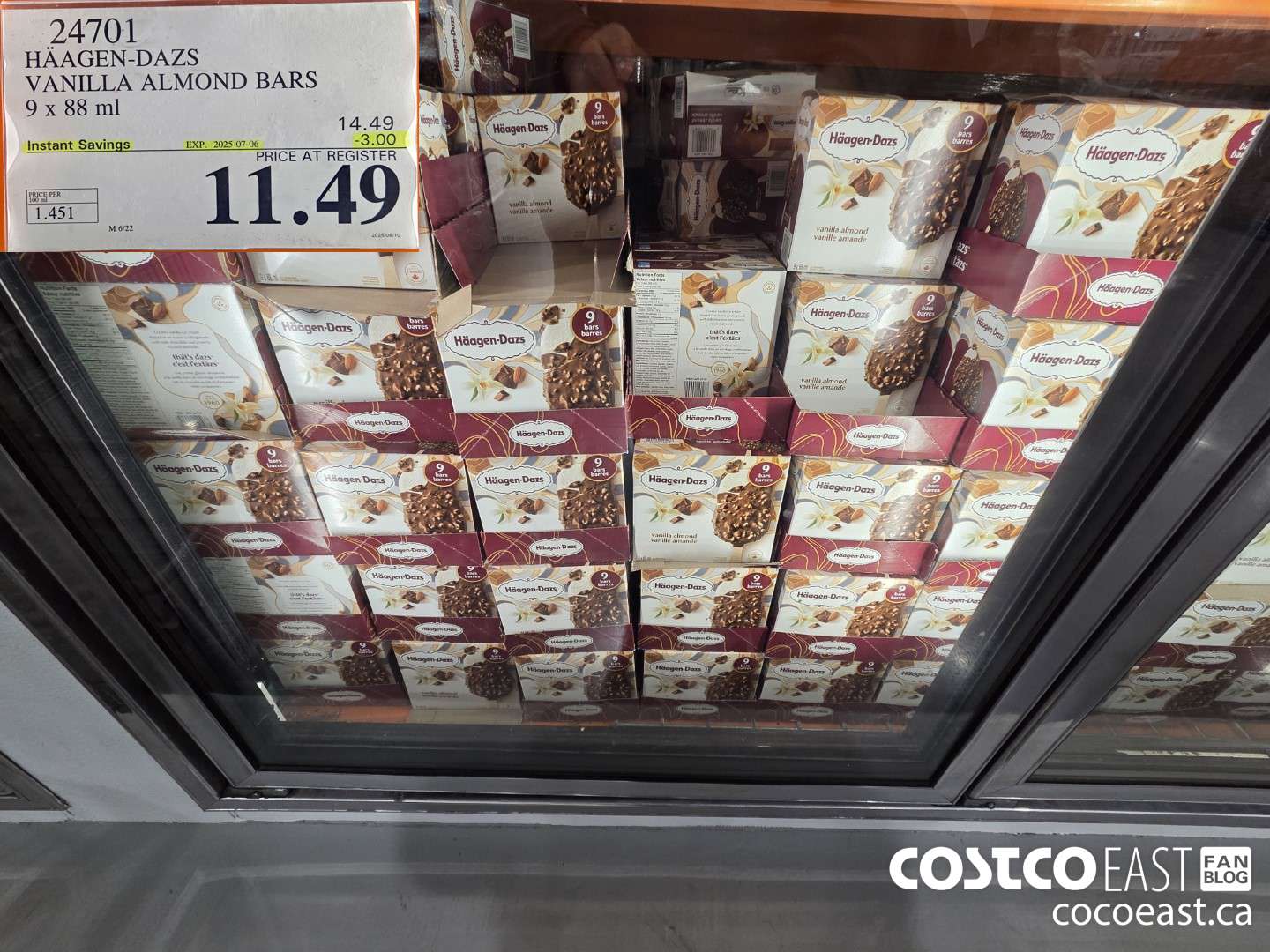 24701 HAAGAN-DAZS VANILLA ALMOND BARS 9 X 88 ML ($3.00 INSTANT SAVINGS EXPIRES ON 2025-07-06) $11.49