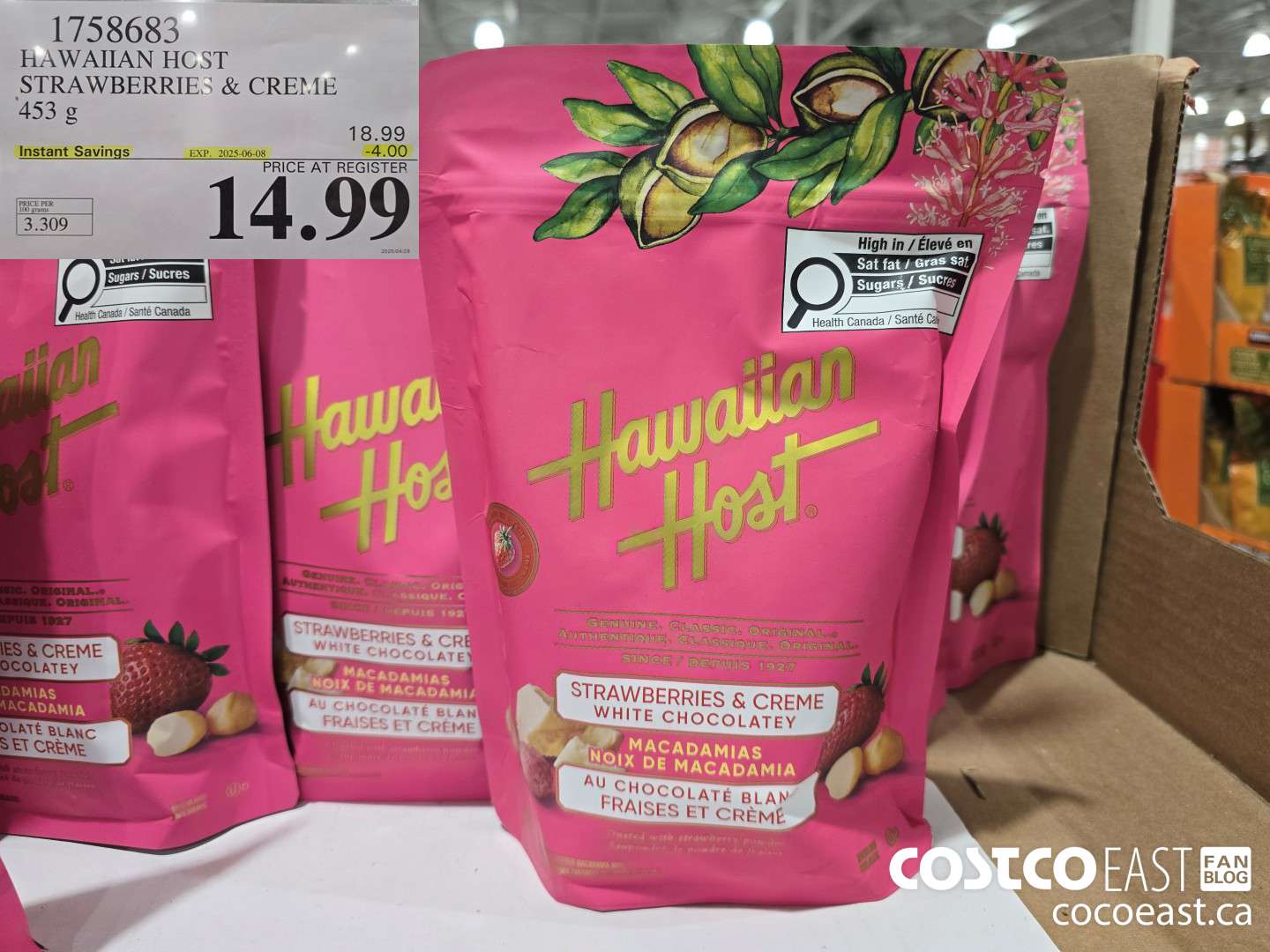 1758683 HAWAIIAN HOST STRAWBERRIES & CREAM 453 g ($4.00 INSTANT SAVINGS EXPIRES ON 2025-06-08) $14.99