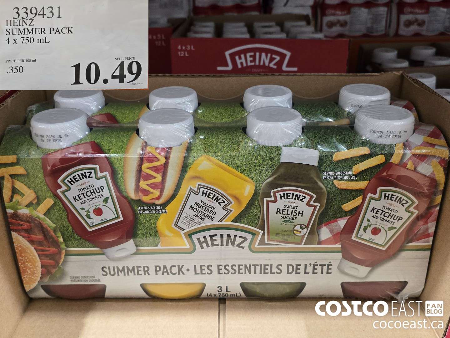 339431 HEINZ SUMMER PACK 4 x 750 mL $10.49