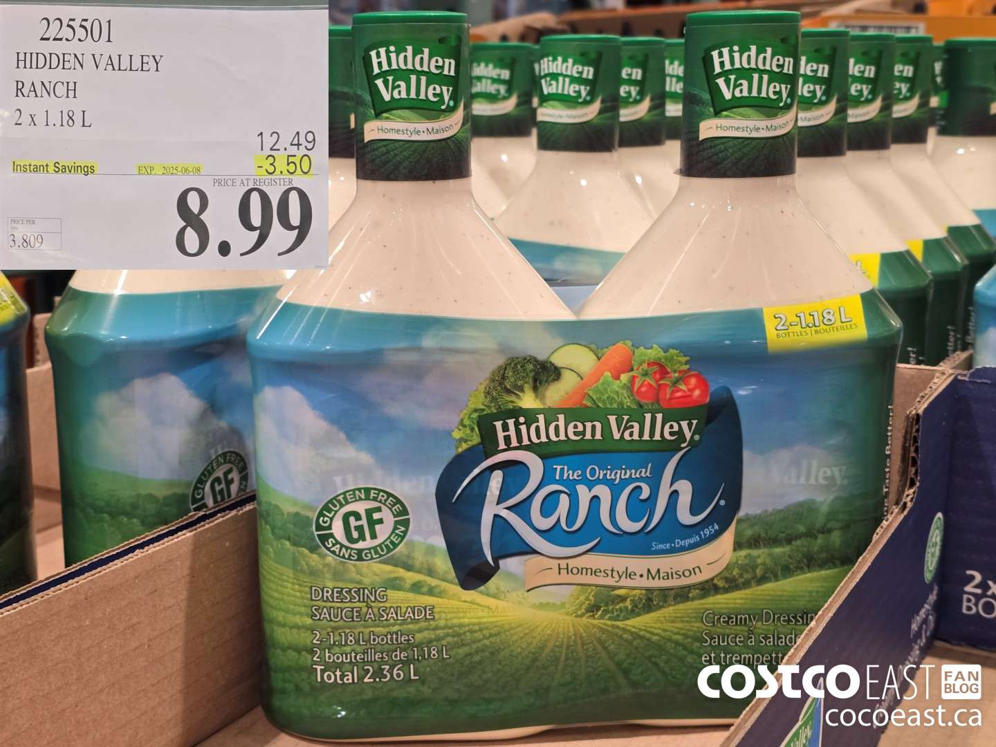 225501 HIDDEN VALLEY RANCH 2 X 1.18 L ($3.50 INSTANT SAVINGS EXPIRES ON 2025-06-08) $8.99