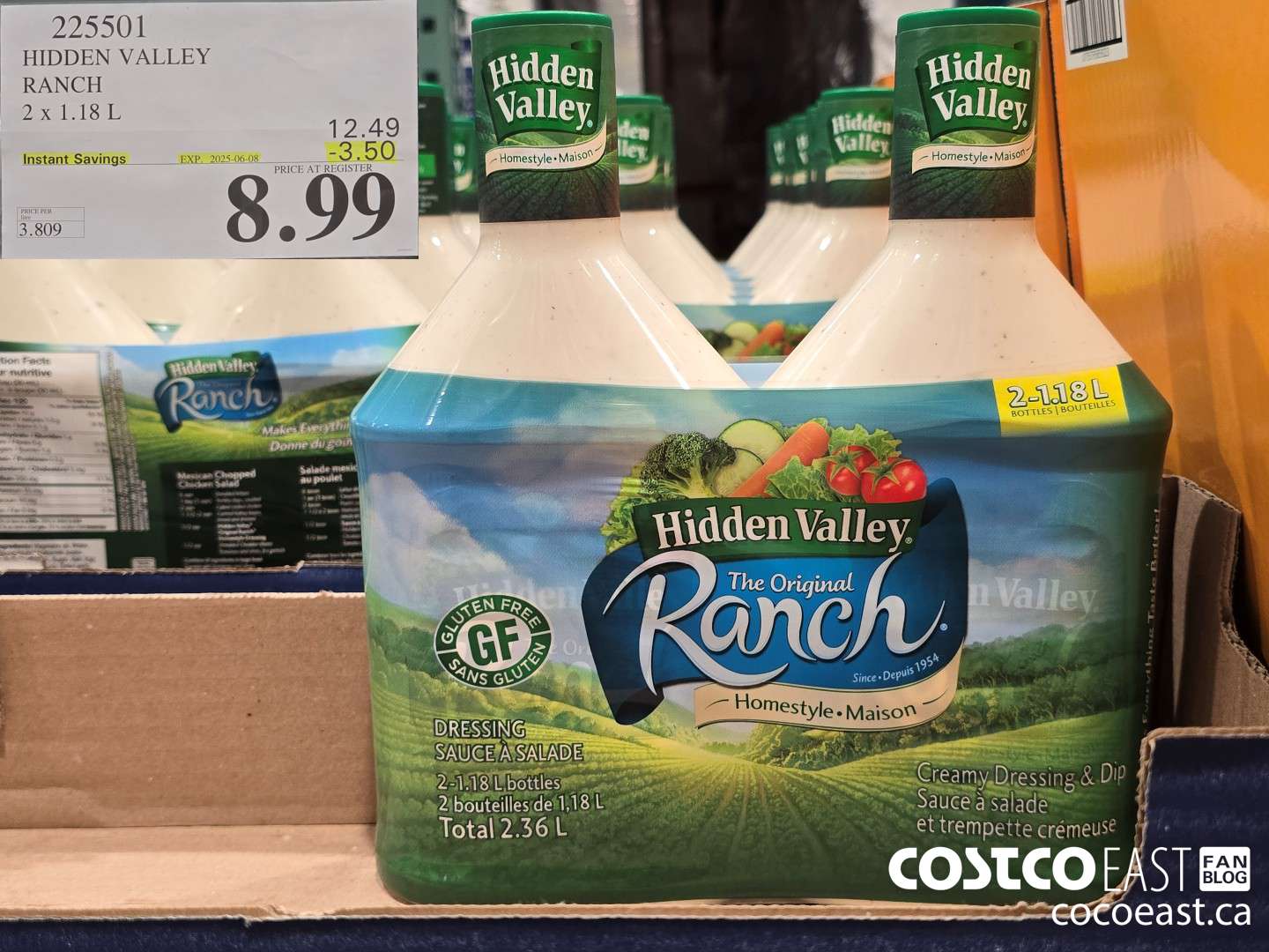 225501 HIDDEN VALLEY RANCH 2 X 1.18 L ($3.50 INSTANT SAVINGS EXPIRES ON 2025-06-08) $8.99