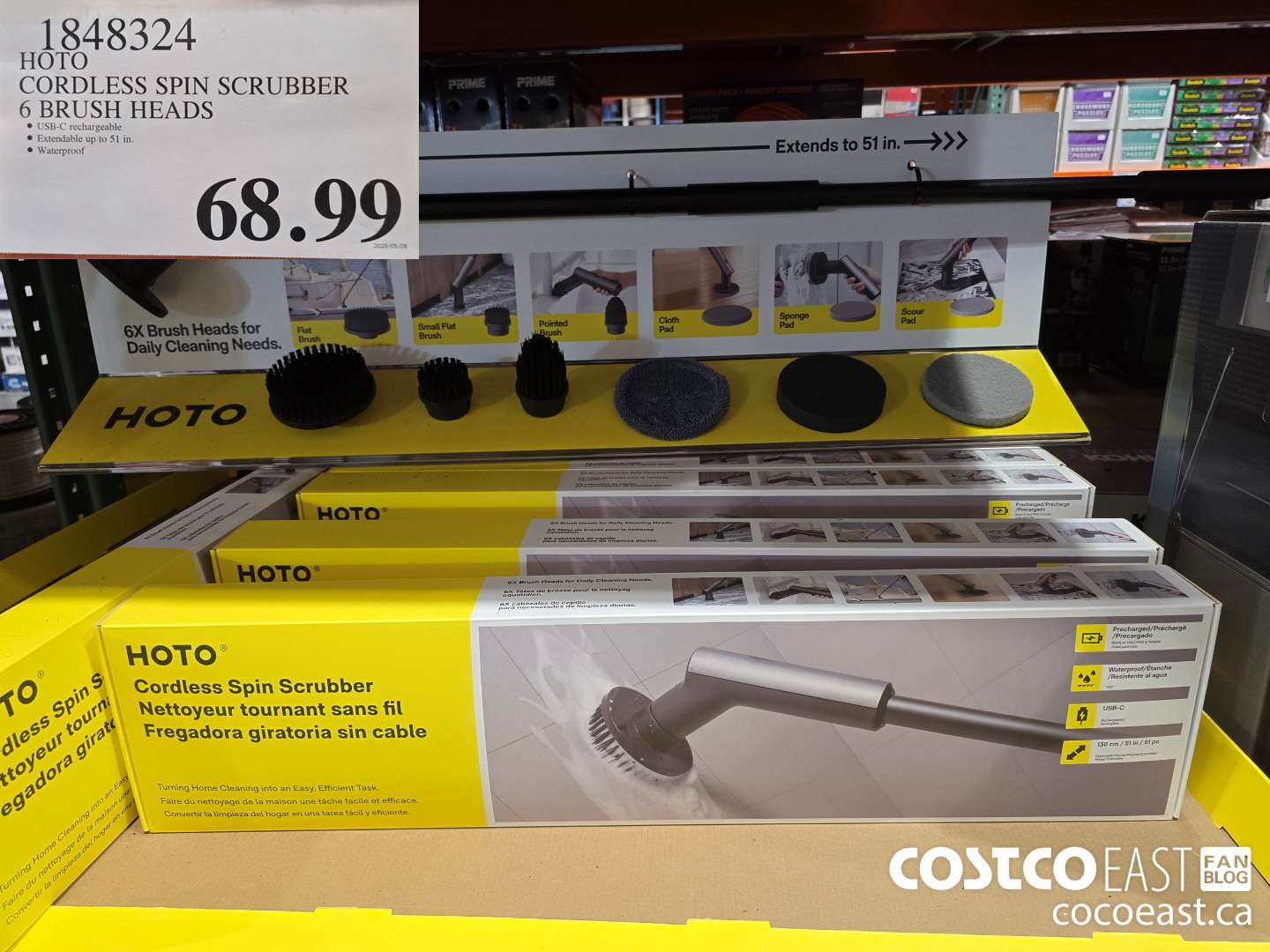 1848324 HOTO CORDLESS SPIN SCRUBBER 6 BRUSH HEADS $68.99