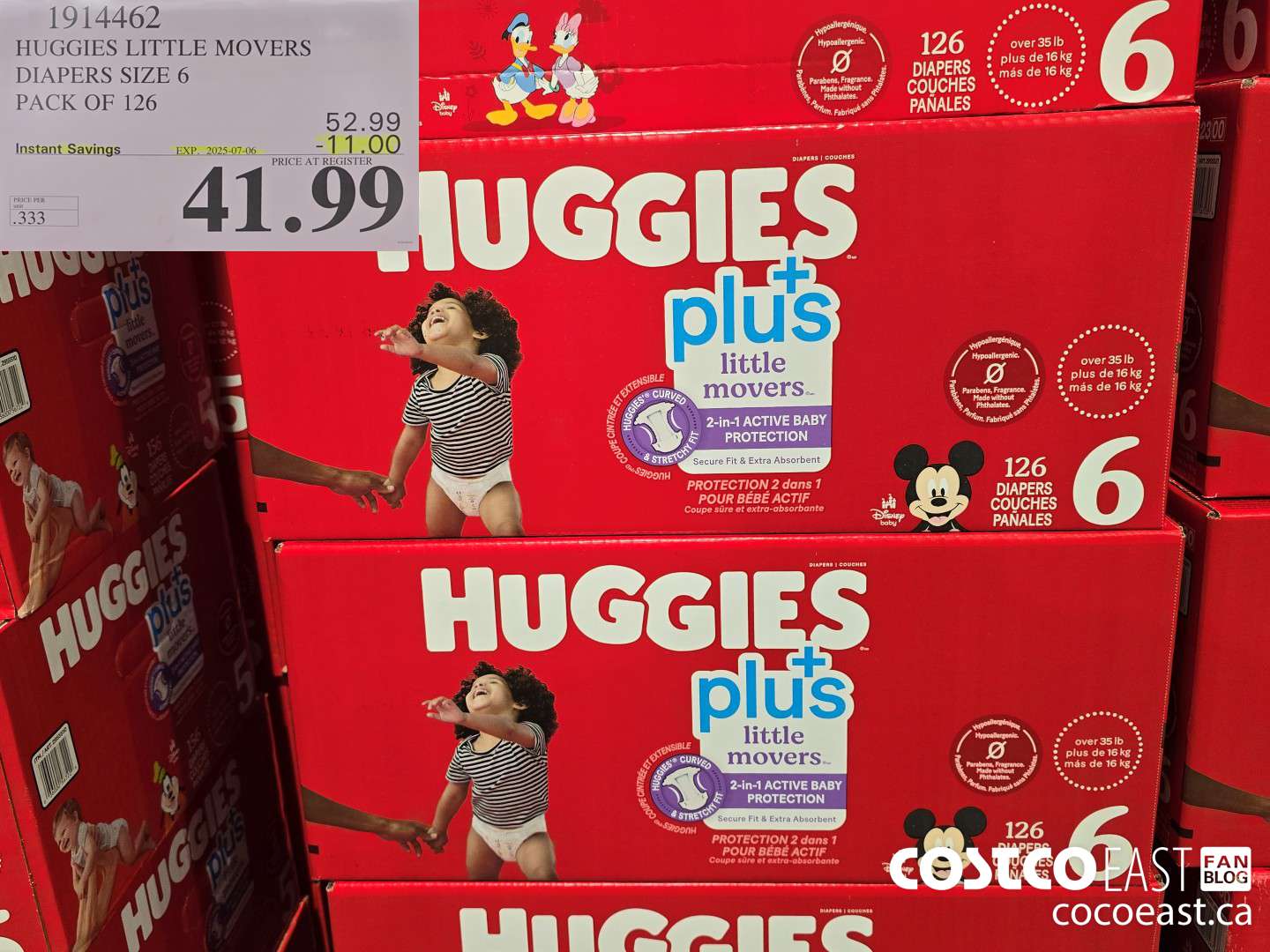 1914462 HUGGIES LITTLE MOVERS DIAPERS SIZE 6 PACK OF 126 ($11.00 INSTANT SAVINGS EXPIRES ON 2025-07-06) $41.99
