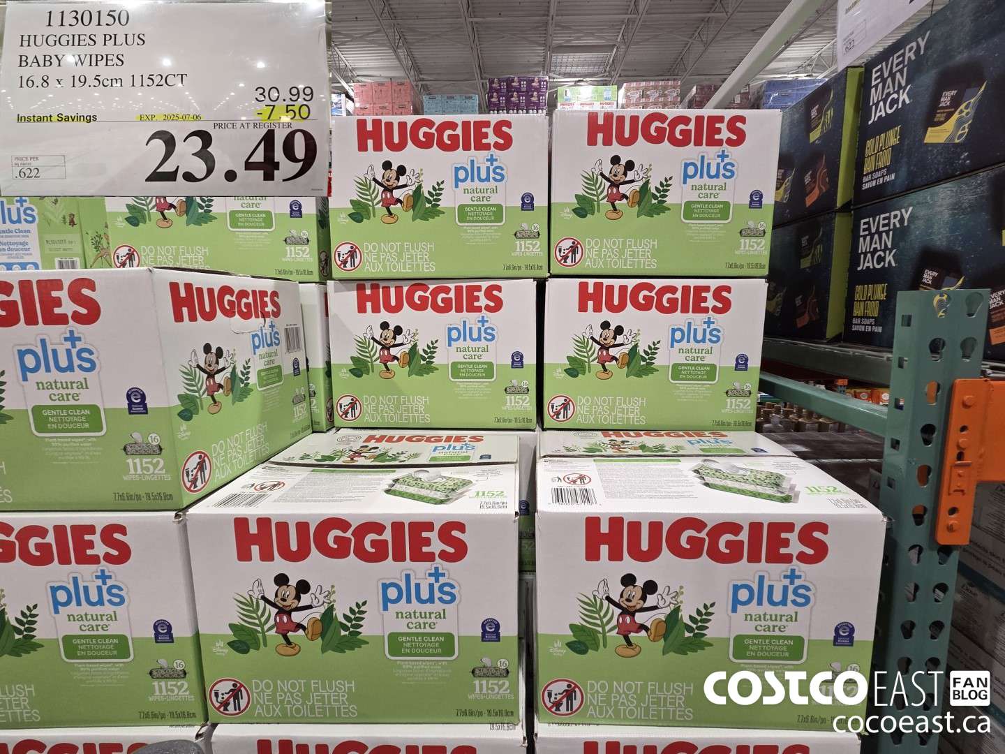 1130150 HUGGIES PLUS BABY WIPES 16.8 X 19.5 CM 1152 CT ($7.50 INSTANT SAVINGS EXPIRES ON 2025-07-06) $23.49