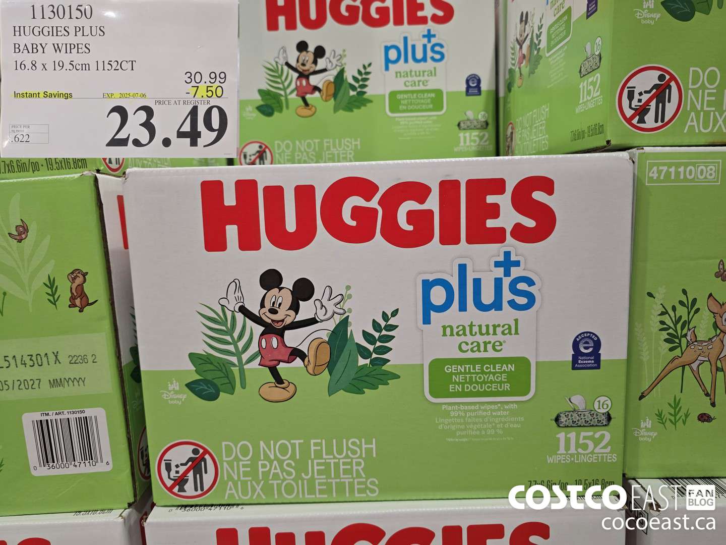 1130150 HUGGIES PLUS BABY WIPES 16.8 X 19.5 CM 1152 CT ($7.50 INSTANT SAVINGS EXPIRES ON 2025-07-06) $23.49