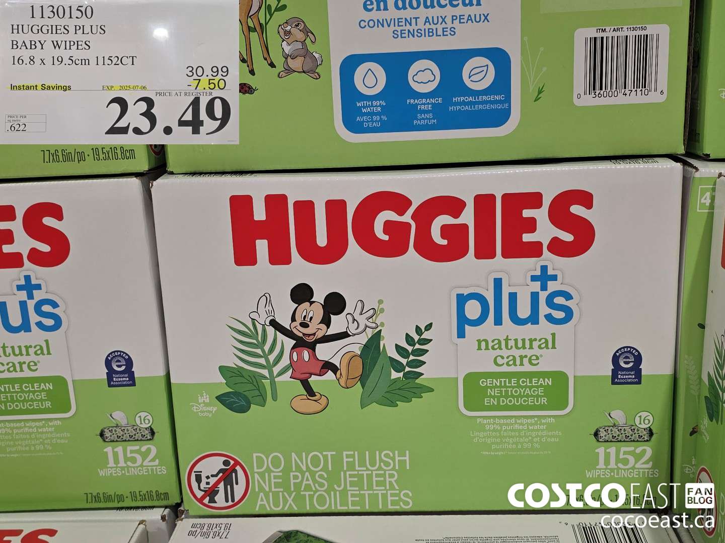 1130150 HUGGIES PLUS BABY WIPES 16.8 X 19.5 CM 1152 CT ($7.50 INSTANT SAVINGS EXPIRES ON 2025-07-06) $23.49
