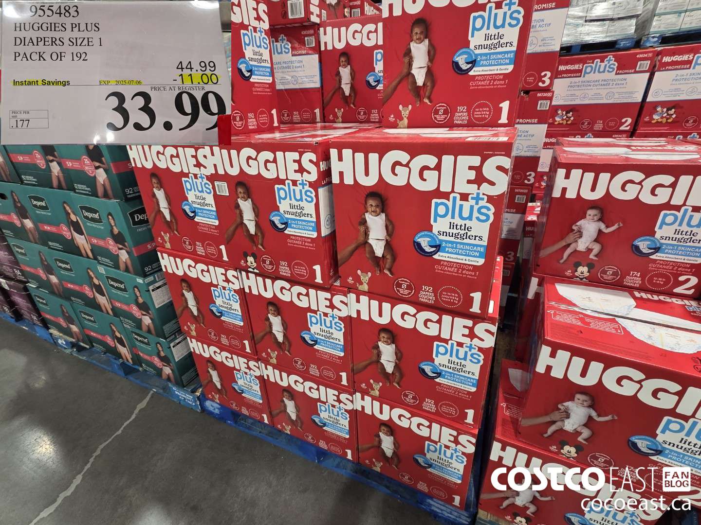 955483 HUGGIES PLUS DIAPERS SIZE 1 PACK OF 192 ($11.00 INSTANT SAVINGS EXPIRES ON 2025-07-06) $33.99