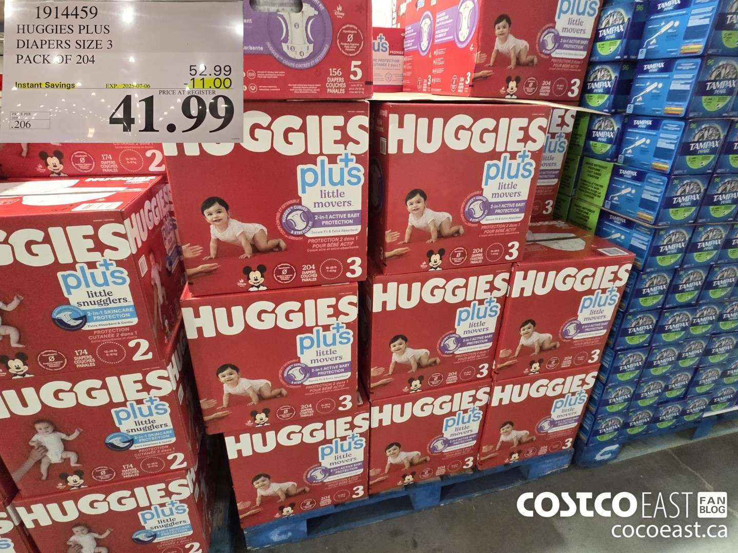 1914459 HUGGIES PLUS DIAPERS SIZE 3 PACK OF 204 ($11.00 INSTANT SAVINGS EXPIRES ON 2025-07-06) $41.99