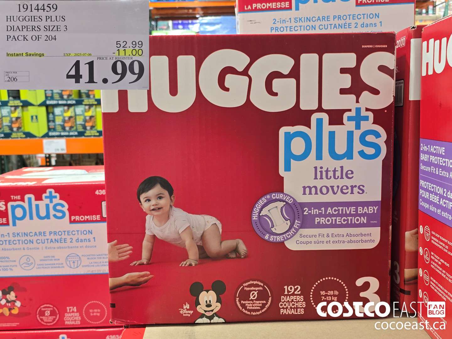 1914459 HUGGIES PLUS DIAPERS SIZE 3 PACK OF 204 ($11.00 INSTANT SAVINGS EXPIRES ON 2025-07-06) $41.99