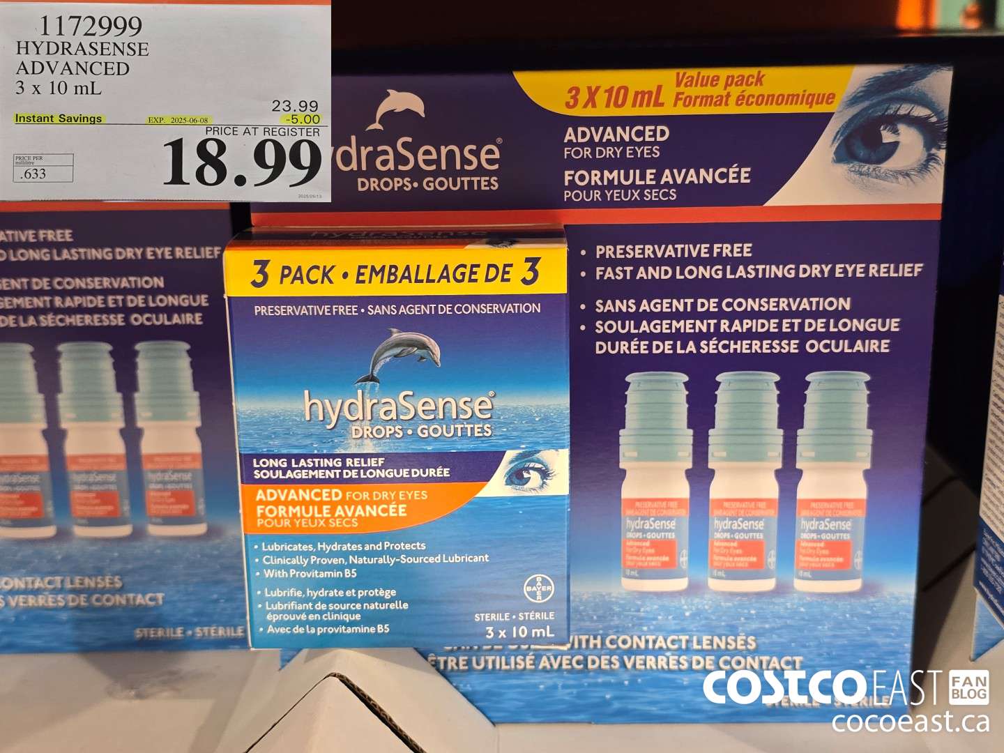 1172999 HYDRASENSE ADVANCED 3 x 10ML ($5.00 INSTANT SAVINGS EXPIRES ON 2025-06-08) $18.99