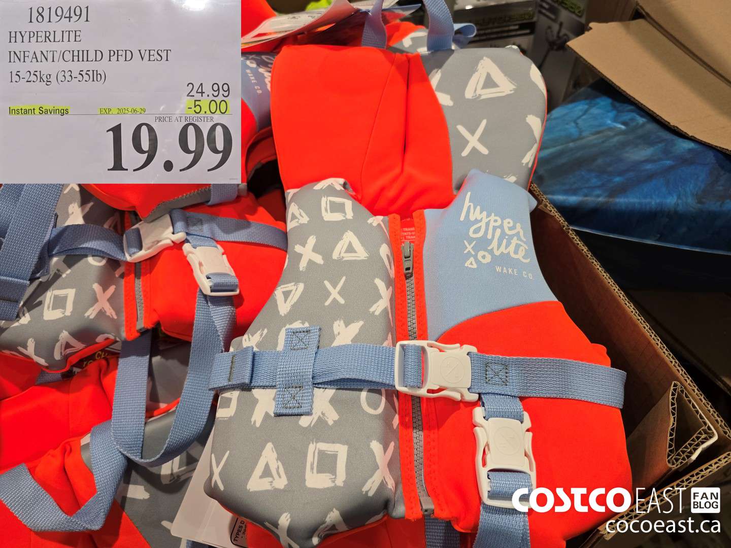 1819491 HYPERLITE INFANT/CHILD PFD VEST 15-25kg (33-55Ib) ($5.00 INSTANT SAVINGS EXPIRES ON 2025-06-29) $19.99