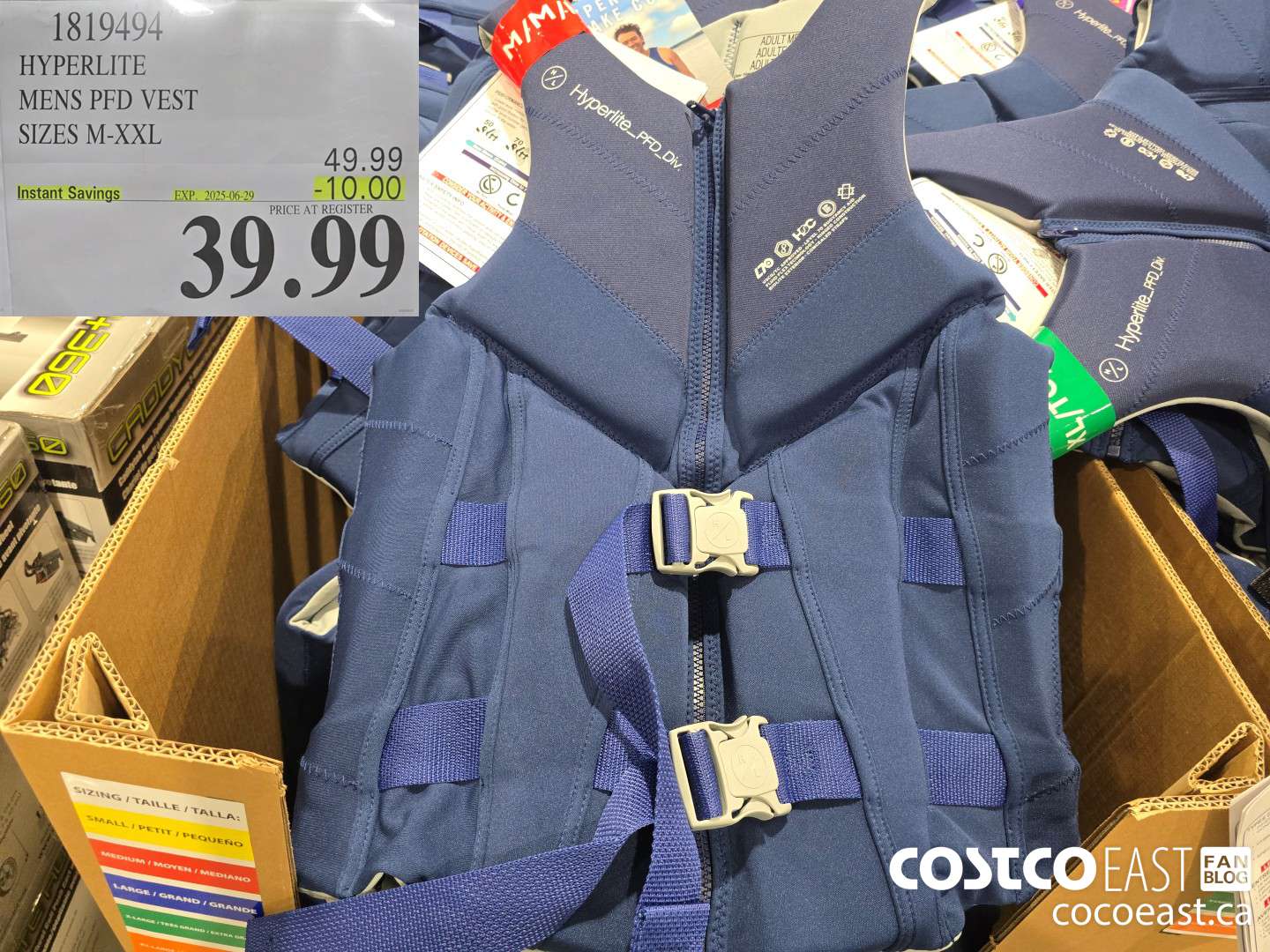 1819494 HYPERLITE MENS PFD VEST SIZES M-XXL ($10.00 INSTANT SAVINGS EXPIRES ON 2025-06-29) $39.99