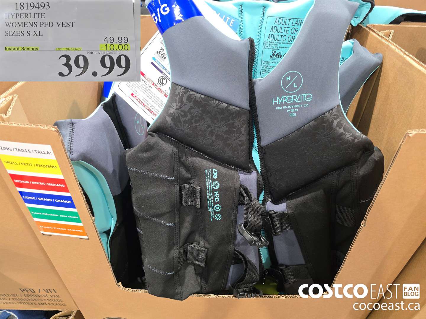 1819493 HYPERLITE WOMENS PFD VEST SIZES S-XL ($10.00 INSTANT SAVINGS EXPIRES ON 2025-06-29) $39.99