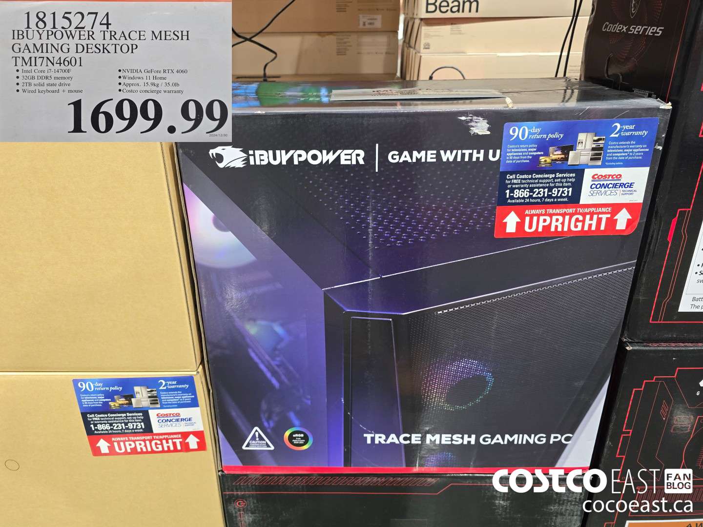 1815274 IBUYPOWER TRACE MESH GAMING DESKTOP TMI7N4601 $1699.99