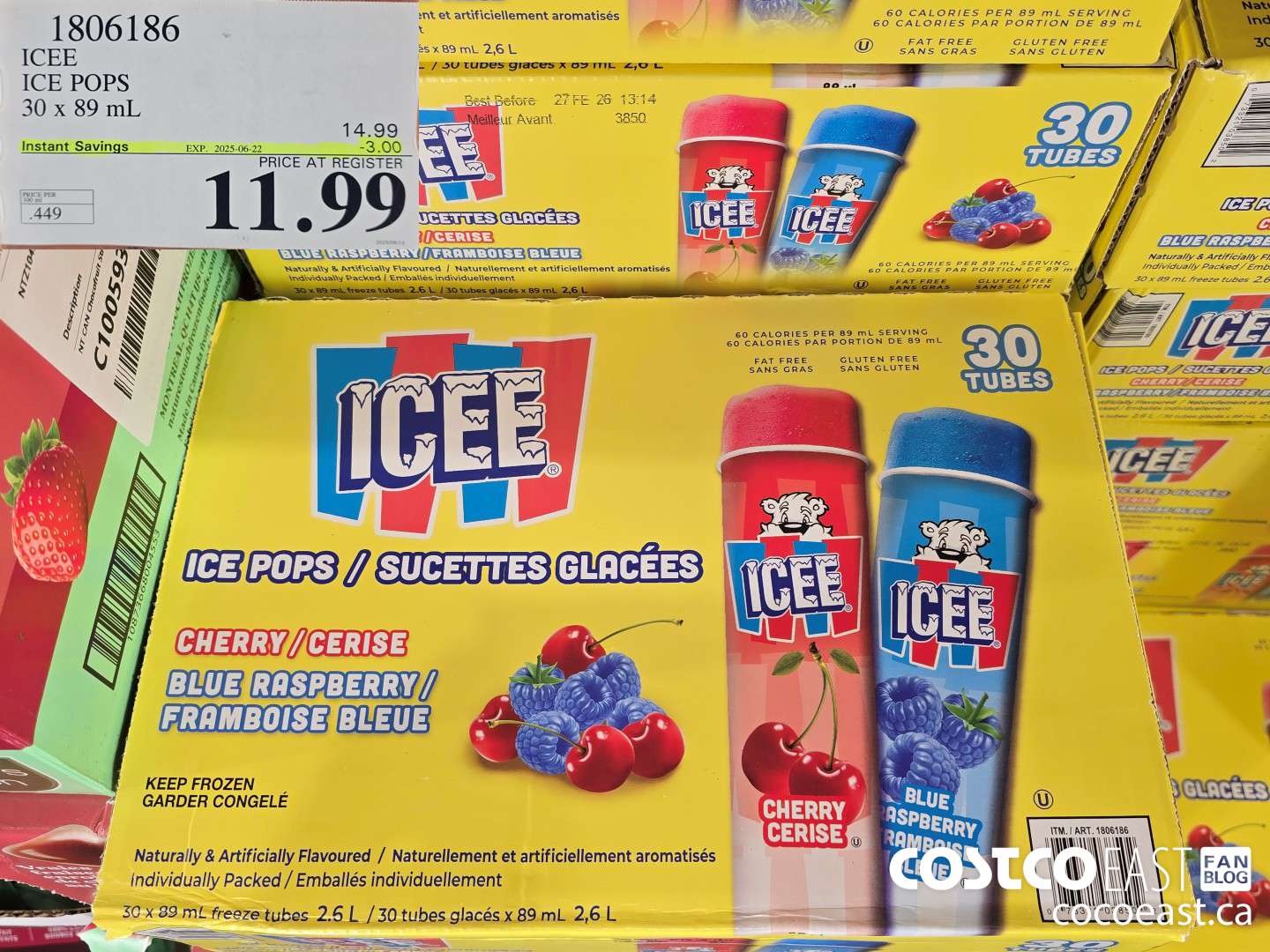 1806186 ICEE ICE POPS 30 x 89 mL ($3.00 INSTANT SAVINGS EXPIRES ON 2025-06-22) $11.99