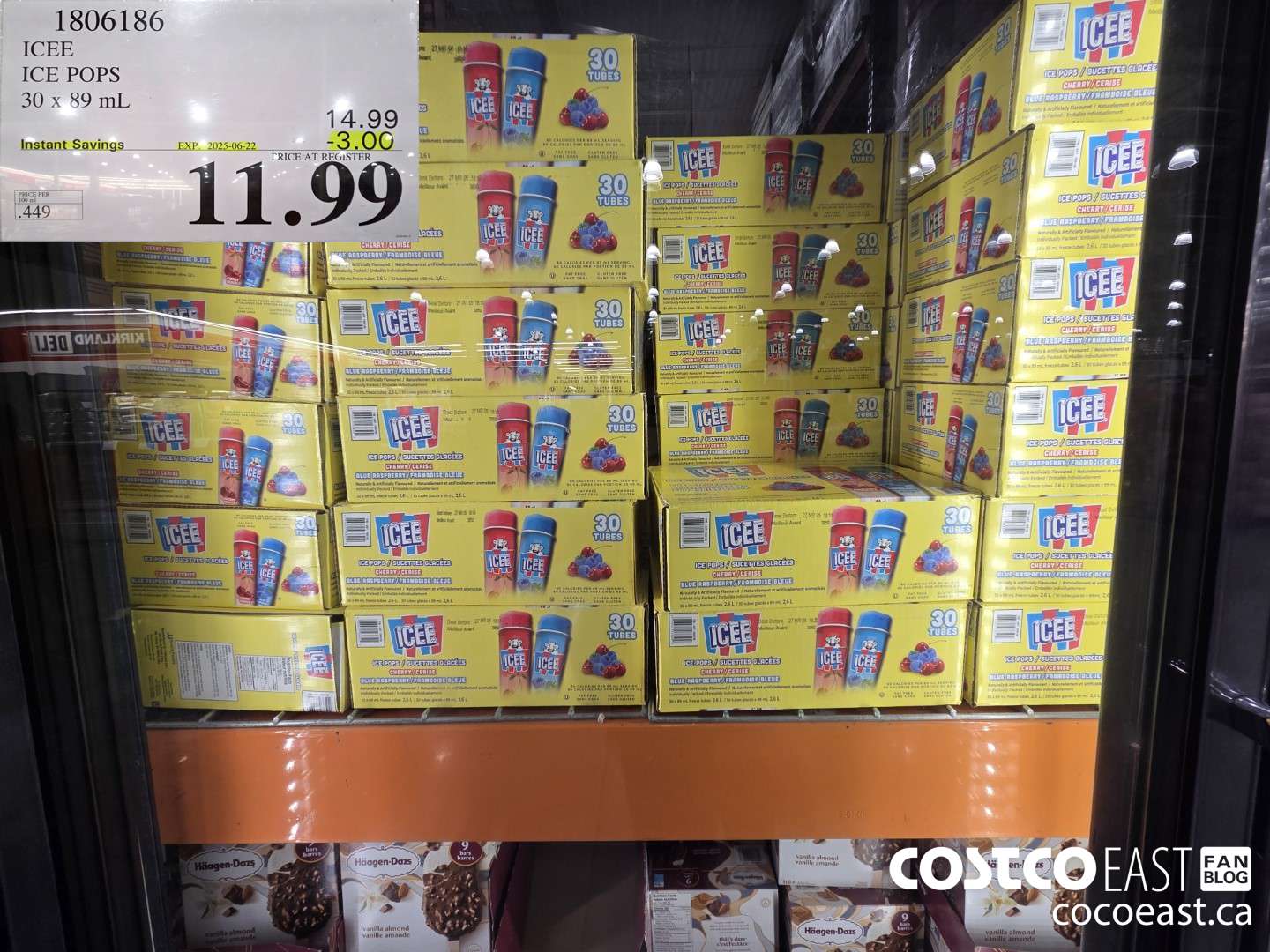 1806186 ICEE ICE POPS 30 x 89 mL ($3.00 INSTANT SAVINGS EXPIRES ON 2025-06-22) $11.99
