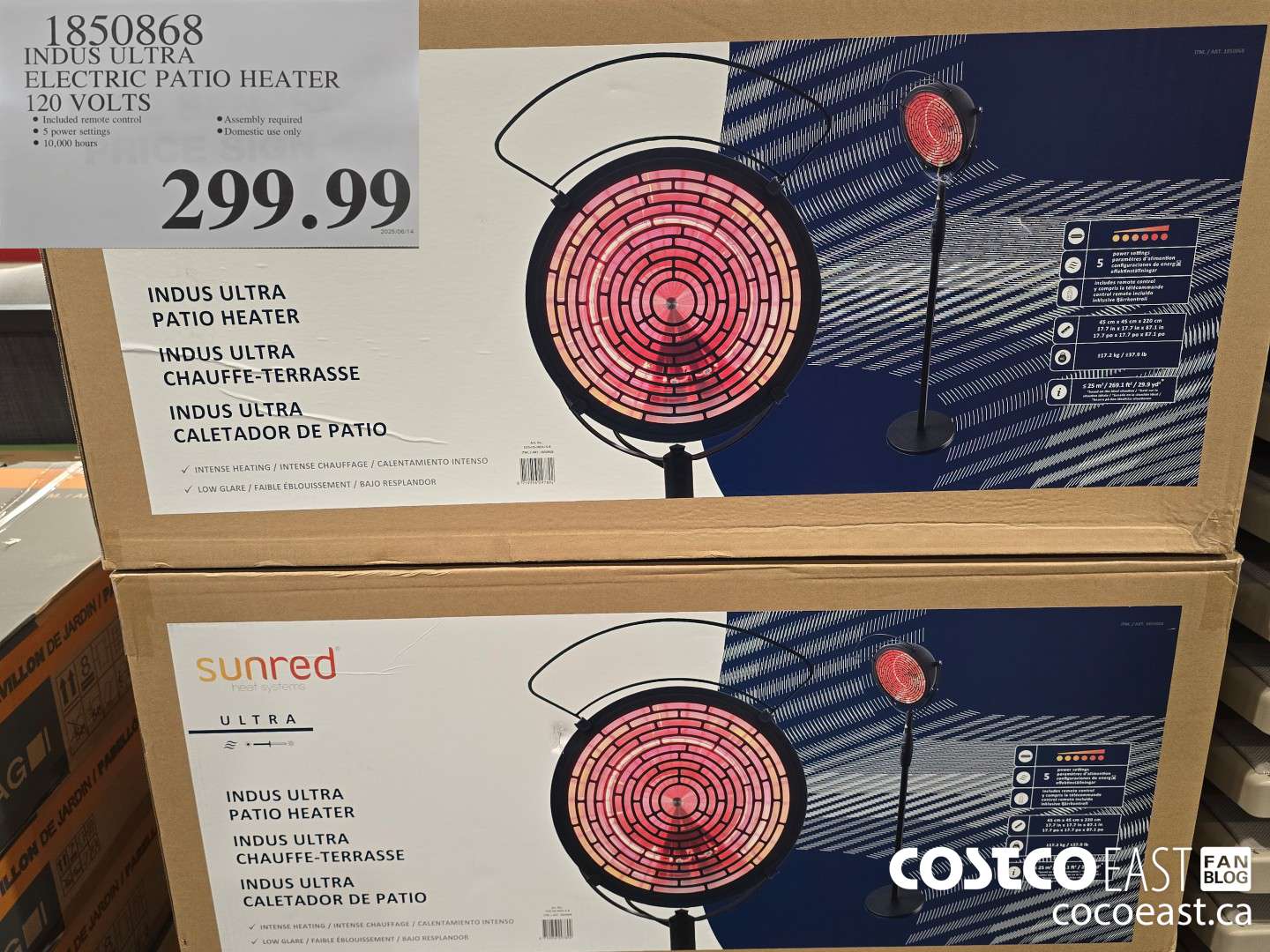 1850868 INDUS ULTRA ELECTRIC PATIO HEATER 120 VOLTS $299.99