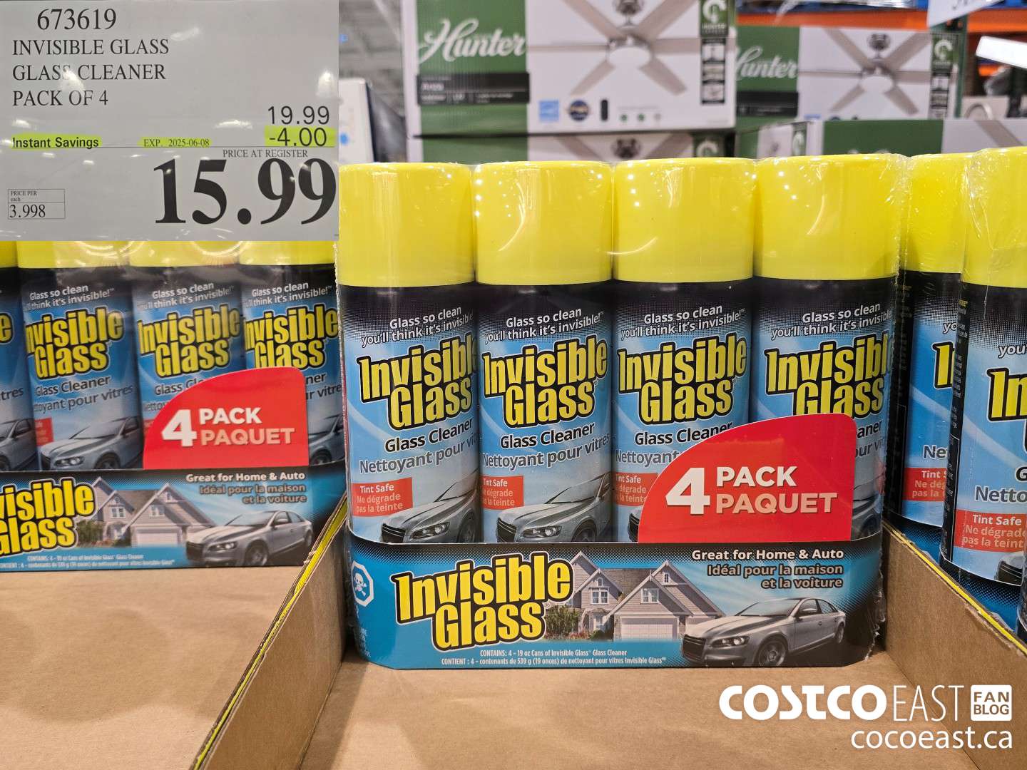 673619 INVISIBLE GLASS GLASS CLEANER 4 X 539g 20245-06-08 ($4.00 INSTANT SAVINGS) $15.99