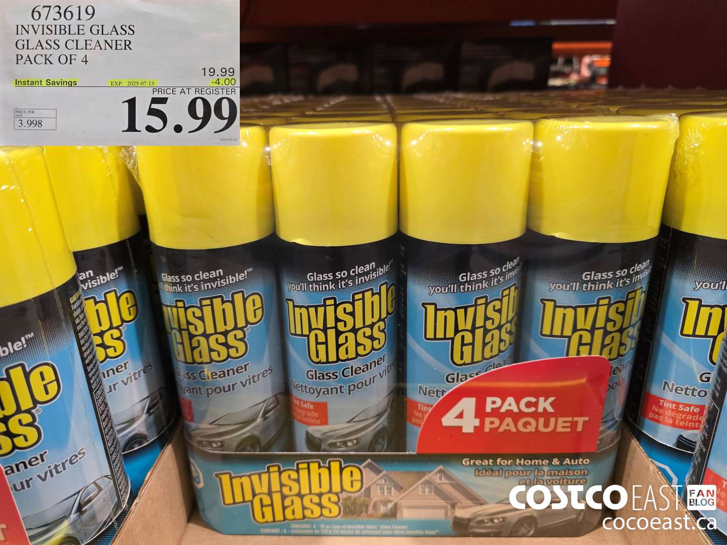 673619 INVISIBLE GLASS GLASS CLEANER PACK OF 4 ($4.00 INSTANT SAVINGS EXPIRES ON 2025-07-13) $15.99