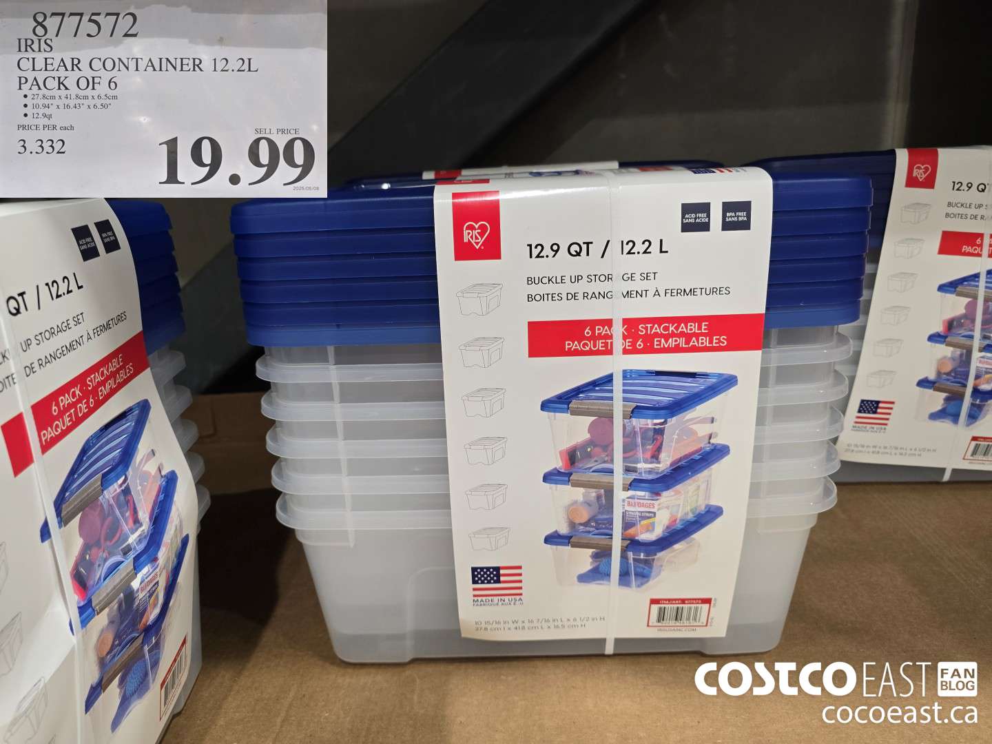 877572 IRIS CLEAR CONTAINER 12.2L PACK OF 6 $19.99