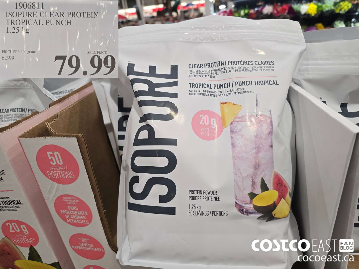 1906811 ISOPURE CLEAR PROTEIN TROPICAL PUNCH 1.25 KG $79.99