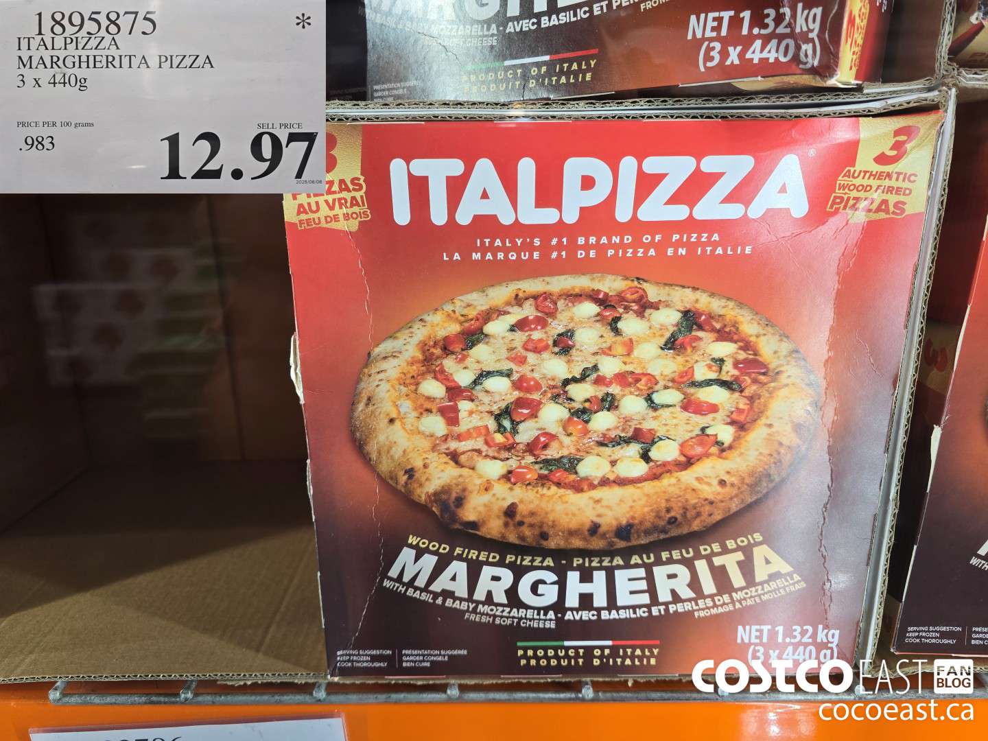 1895875 ITALPIZZA MARGHERITA PIZZA 3 x 440G $12.97