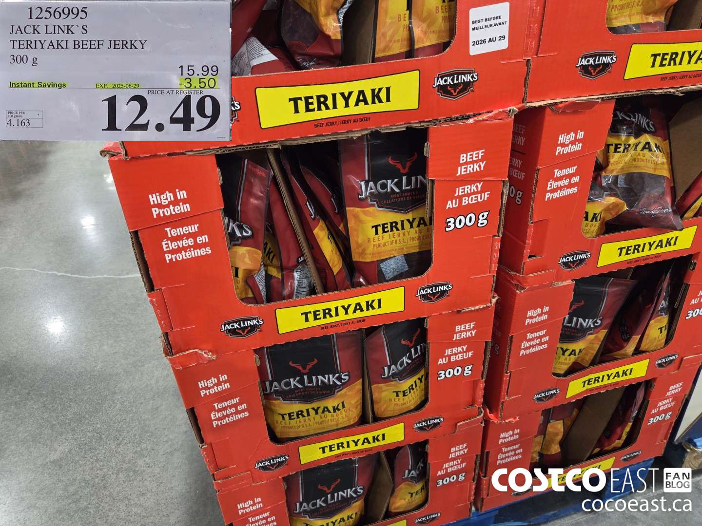 1256995 JACK LINKS TERIYAKI BEEF JERKY 300G ($3.00 INSTANT SAVINGS EXPIRES ON 2025-06-29) $14.99