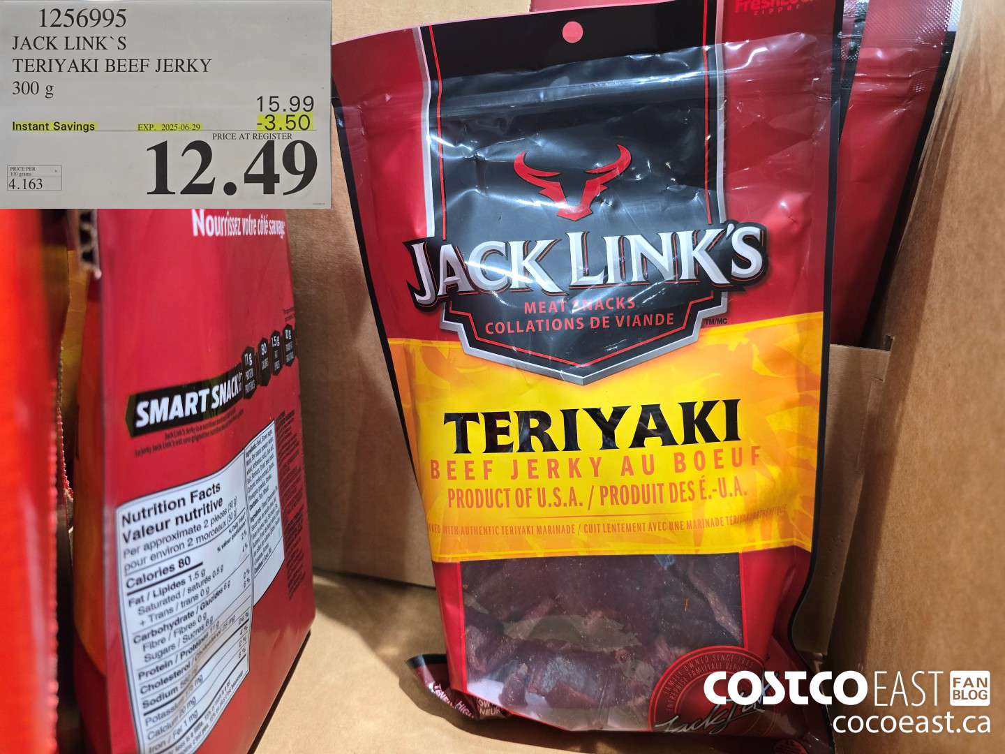 1256995 JACK LINKS TERIYAKI BEEF JERKY 300G ($3.50 INSTANT SAVINGS EXPIRES ON 2025-06-29) $12.49